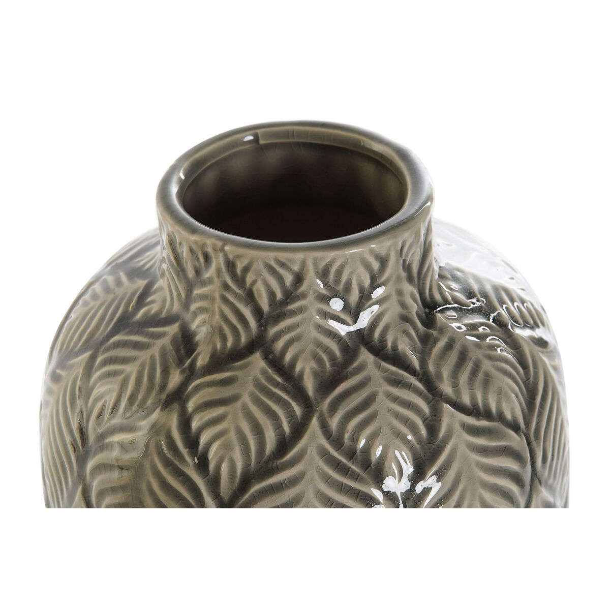 Vas DKD Home Decor Grön Grå Porslin Orientalisk 16 x 16 x 40 cm (2 antal) - 3