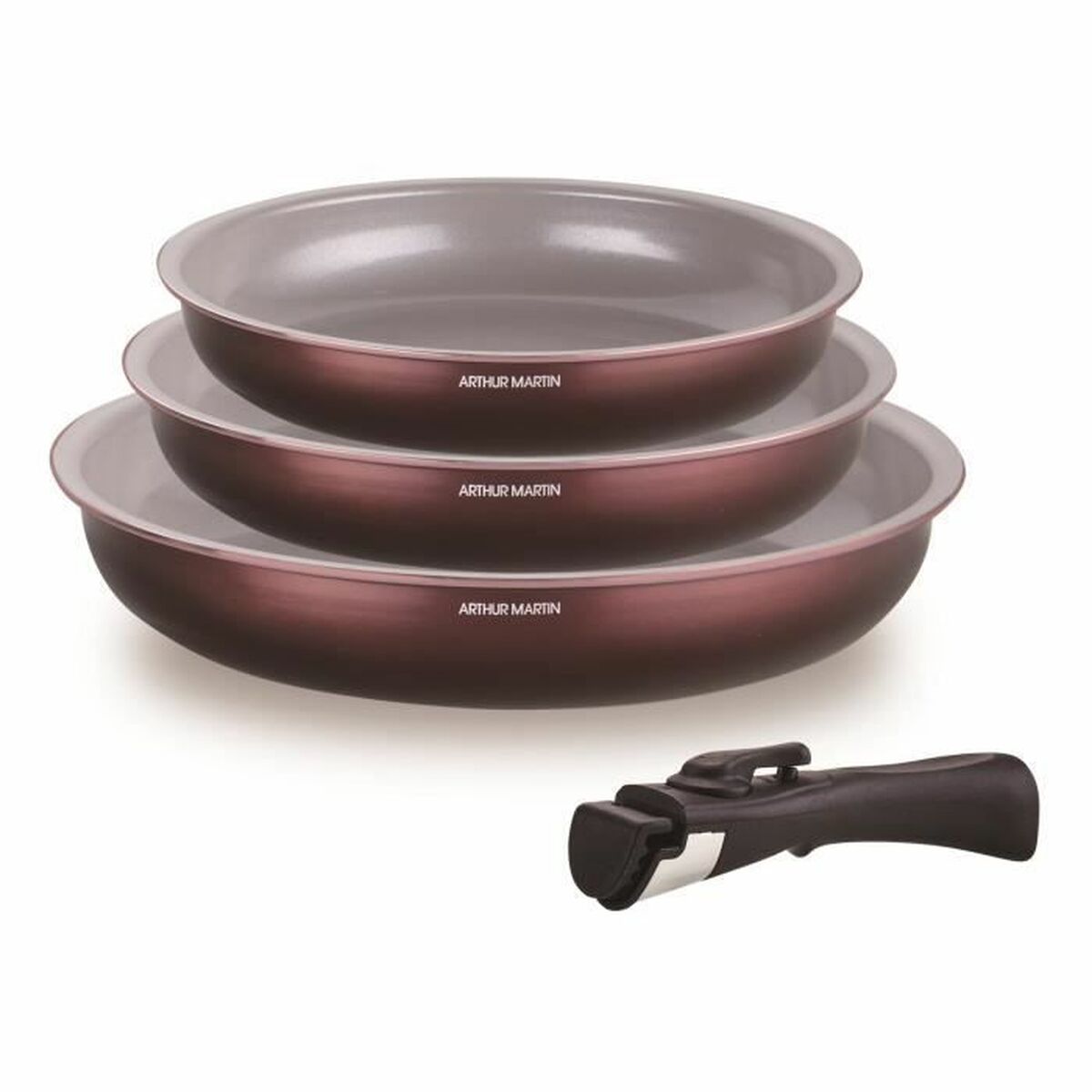 Stekpanna Arthur Martin Prune Aluminium Ø 24 cm Ø 20 cm Ø 28 cm (3 antal)