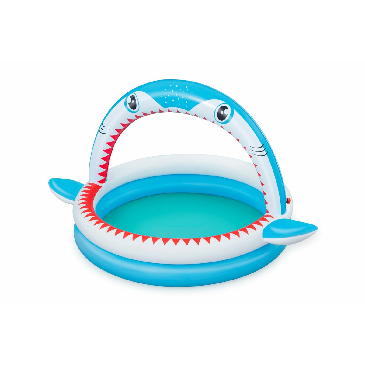 Bestway Uppblåsbar Barnpool 2 Ringar Haj Sprinkler 163x127x92 cm +2 År Trädgård 53157 - 14