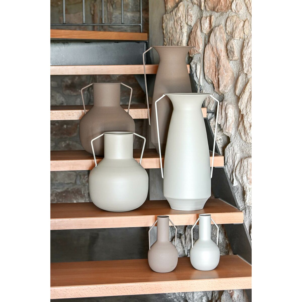 Vas Home ESPRIT Brun Beige Metall 25 x 25 x 44 cm (2 antal) - 2