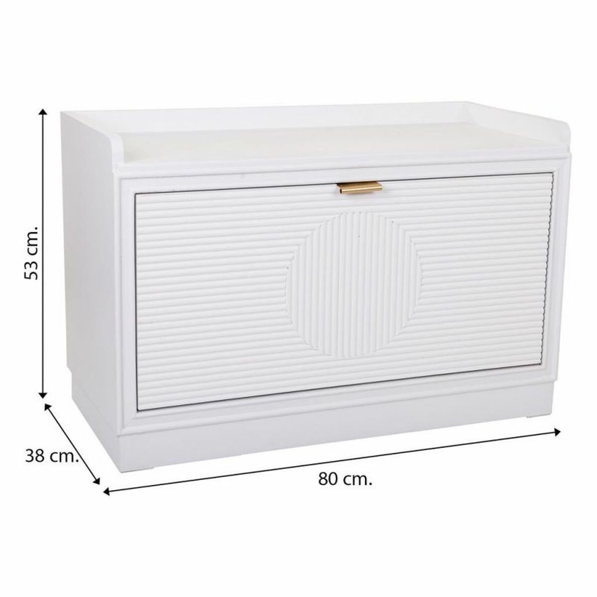 Sittpall Alexandra House Living Gyllene Trä MDF 38 x 53 x 80 cm Skoställ - 7