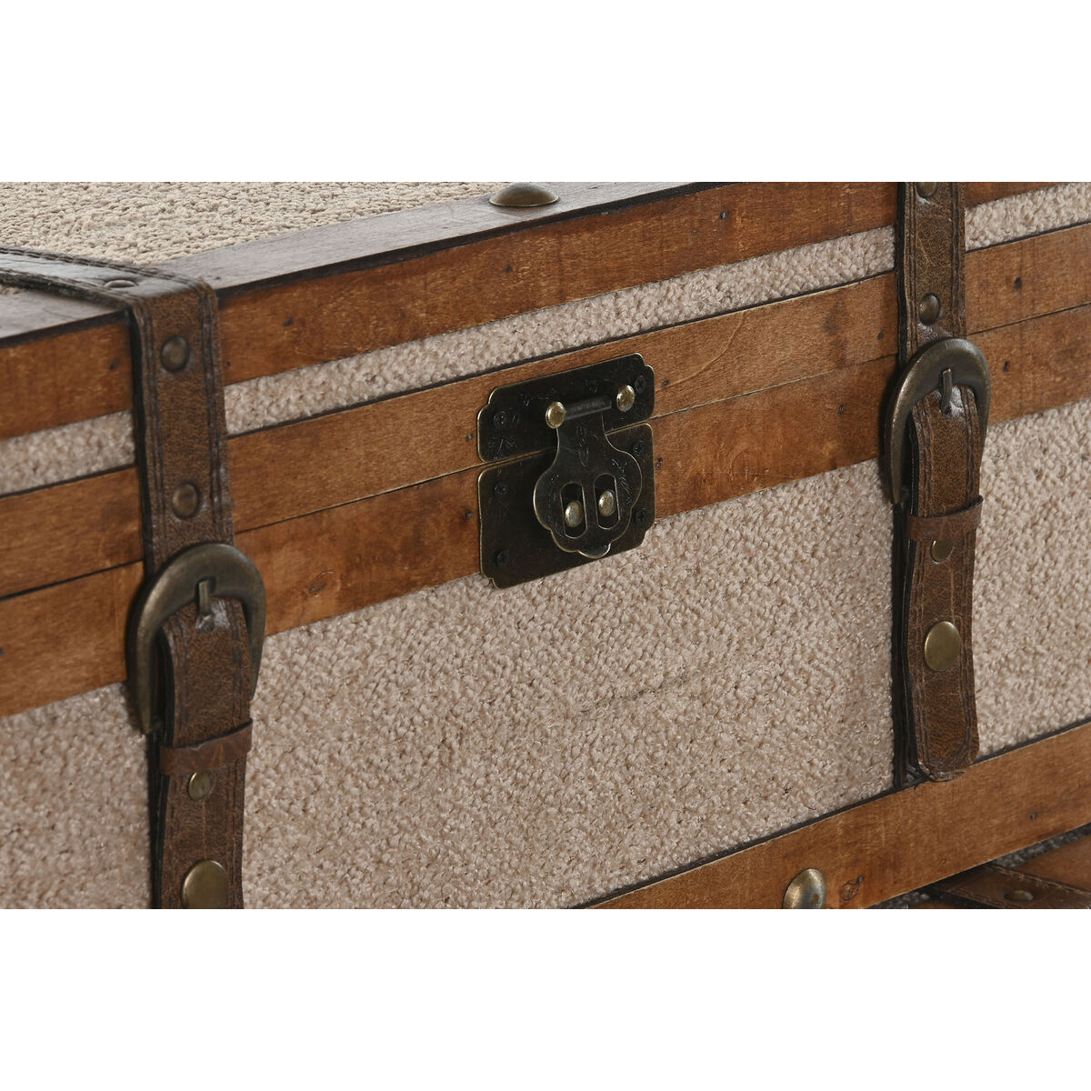 Koffertset Home ESPRIT Brun Beige Polyester Trä 80 x 49 x 45 cm (3 antal) - 3