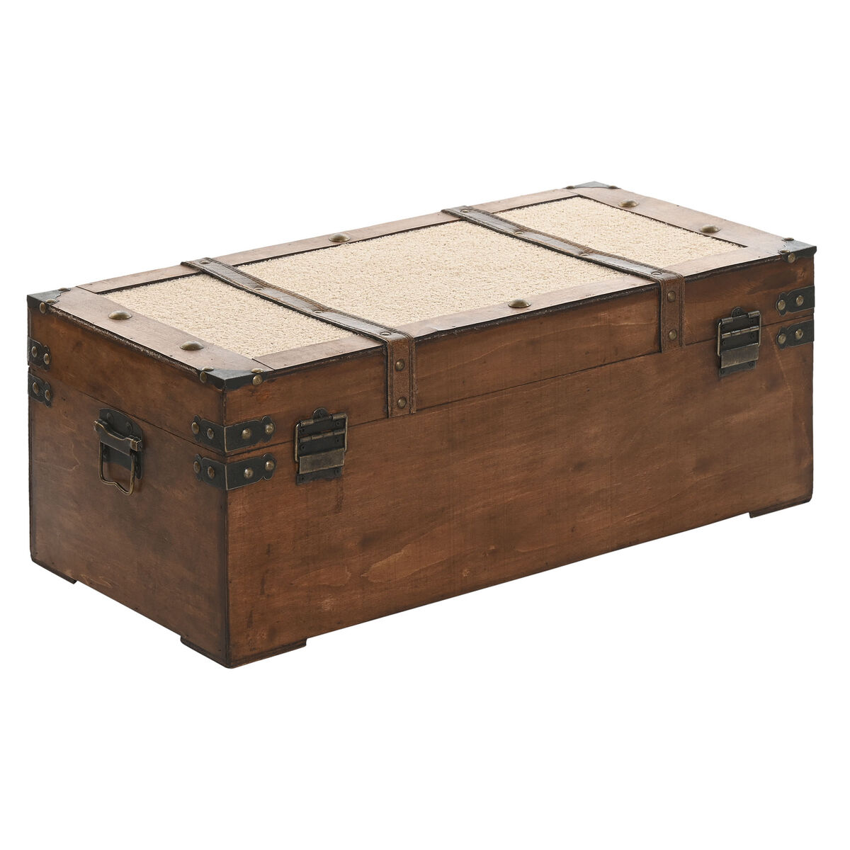 Koffertset Home ESPRIT Brun Beige Polyester Trä 80 x 49 x 45 cm (3 antal) - 6
