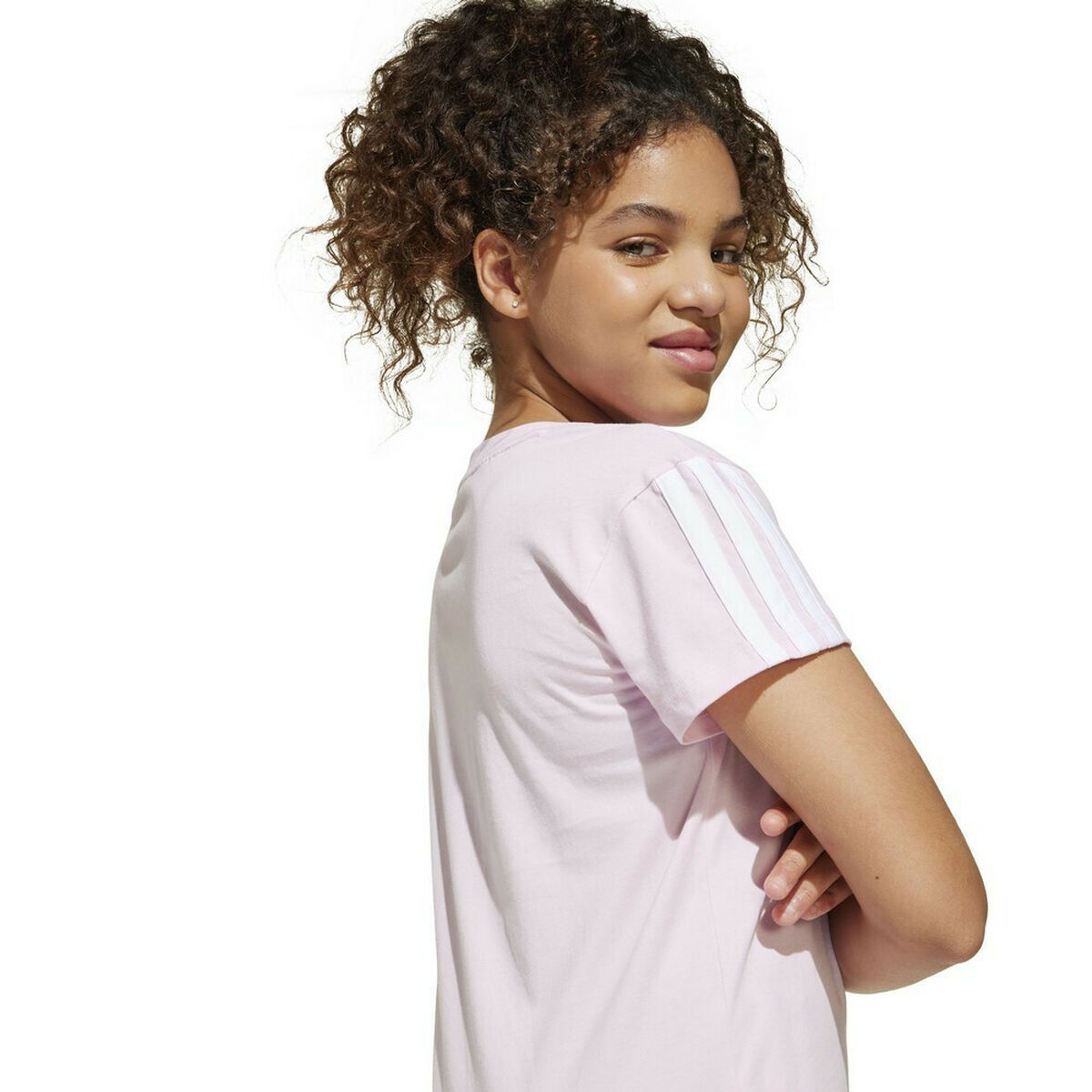 Barn T-shirt med kortärm Adidas JG 3S TEE 160 JF3678 Rosa - 2