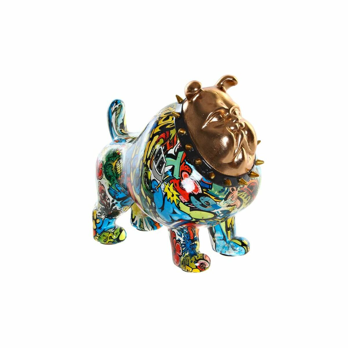 Prydnadsfigur DKD Home Decor 21 x 16 x 20,5 cm Gyllene Bulldogg Multicolour - 4