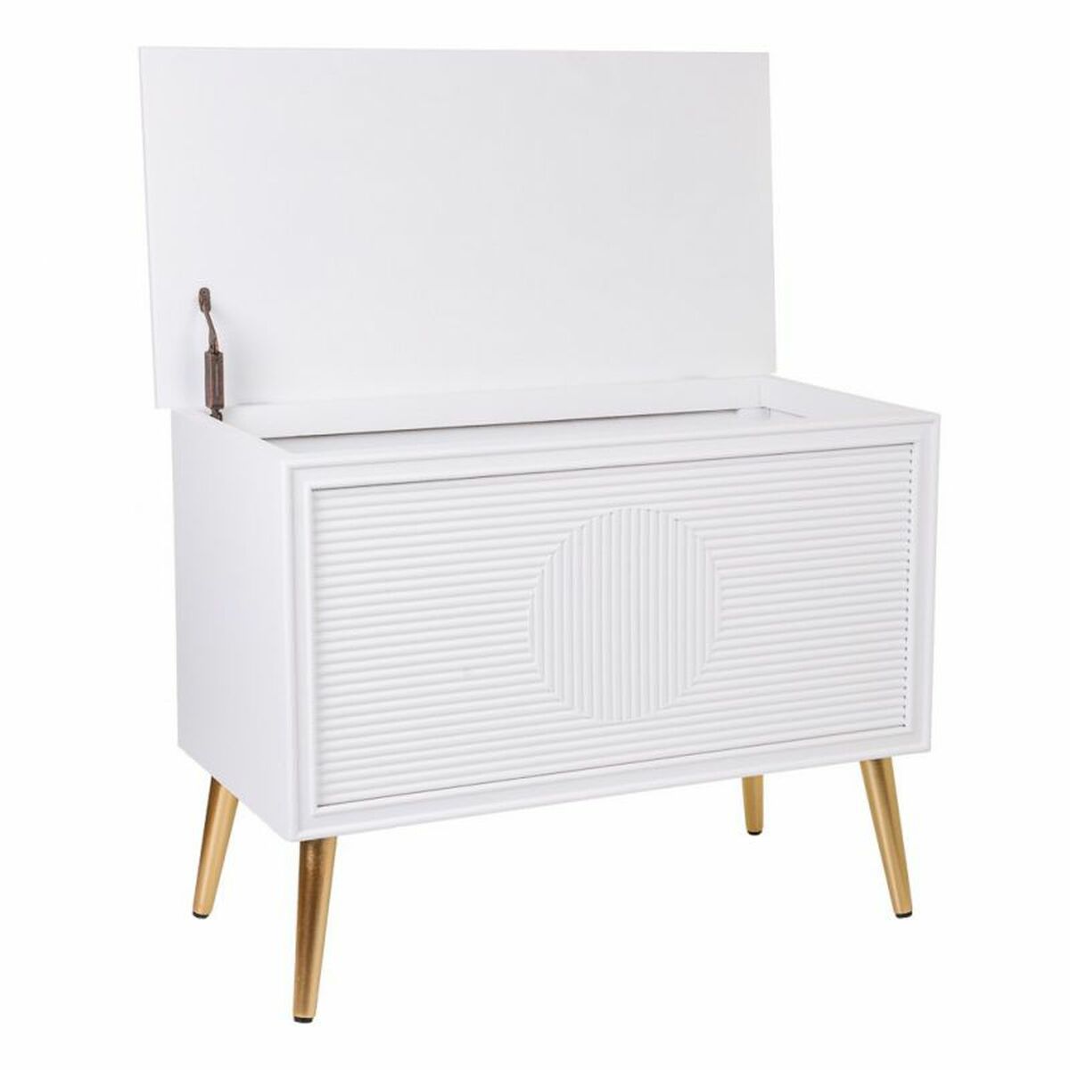 Förvaringskista med sits Alexandra House Living Gyllene Trä MDF 41 x 62 x 83 cm - 3