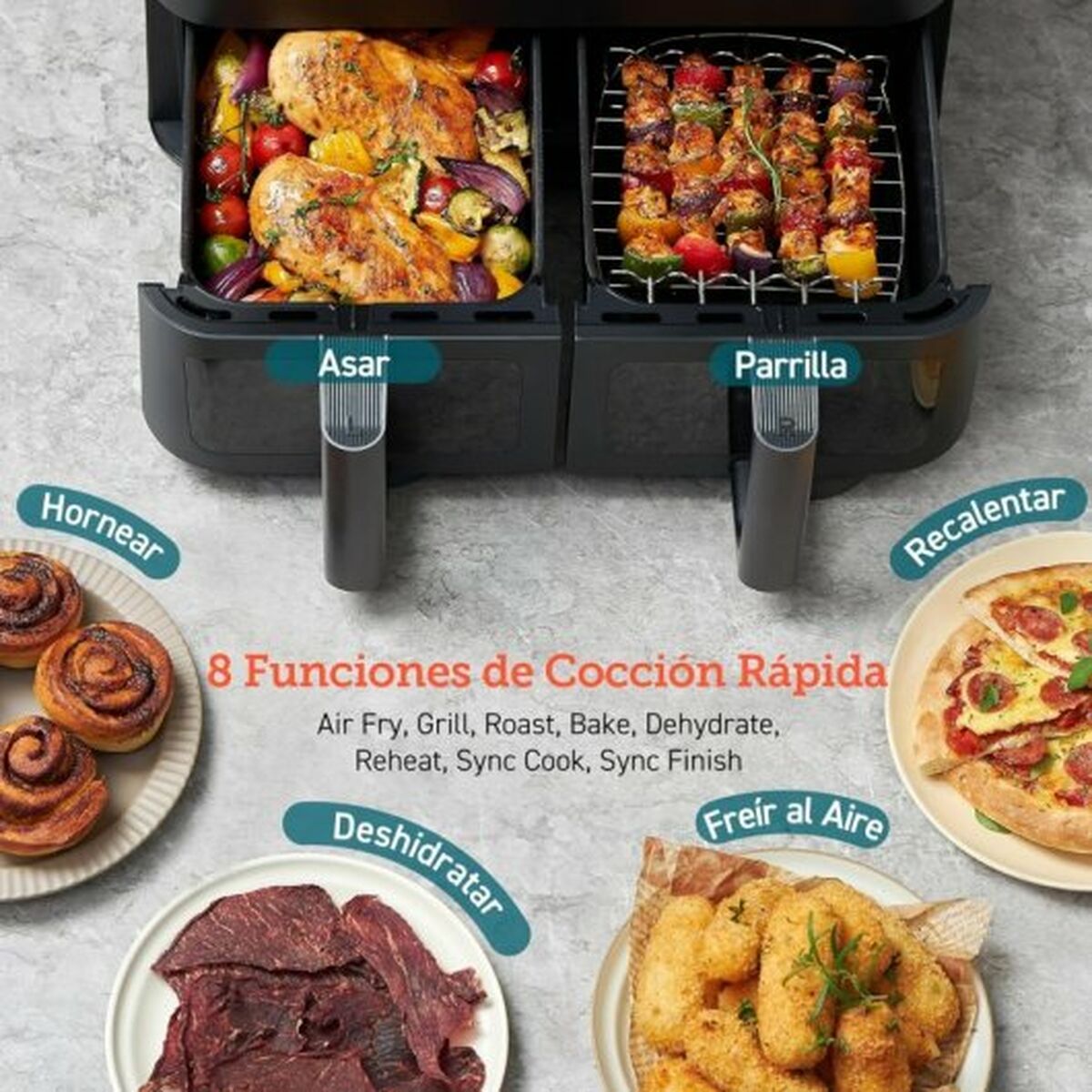 Luftfritös Cosori Dual Basket 8.5 Chef Edition Svart 8,5 L - 7