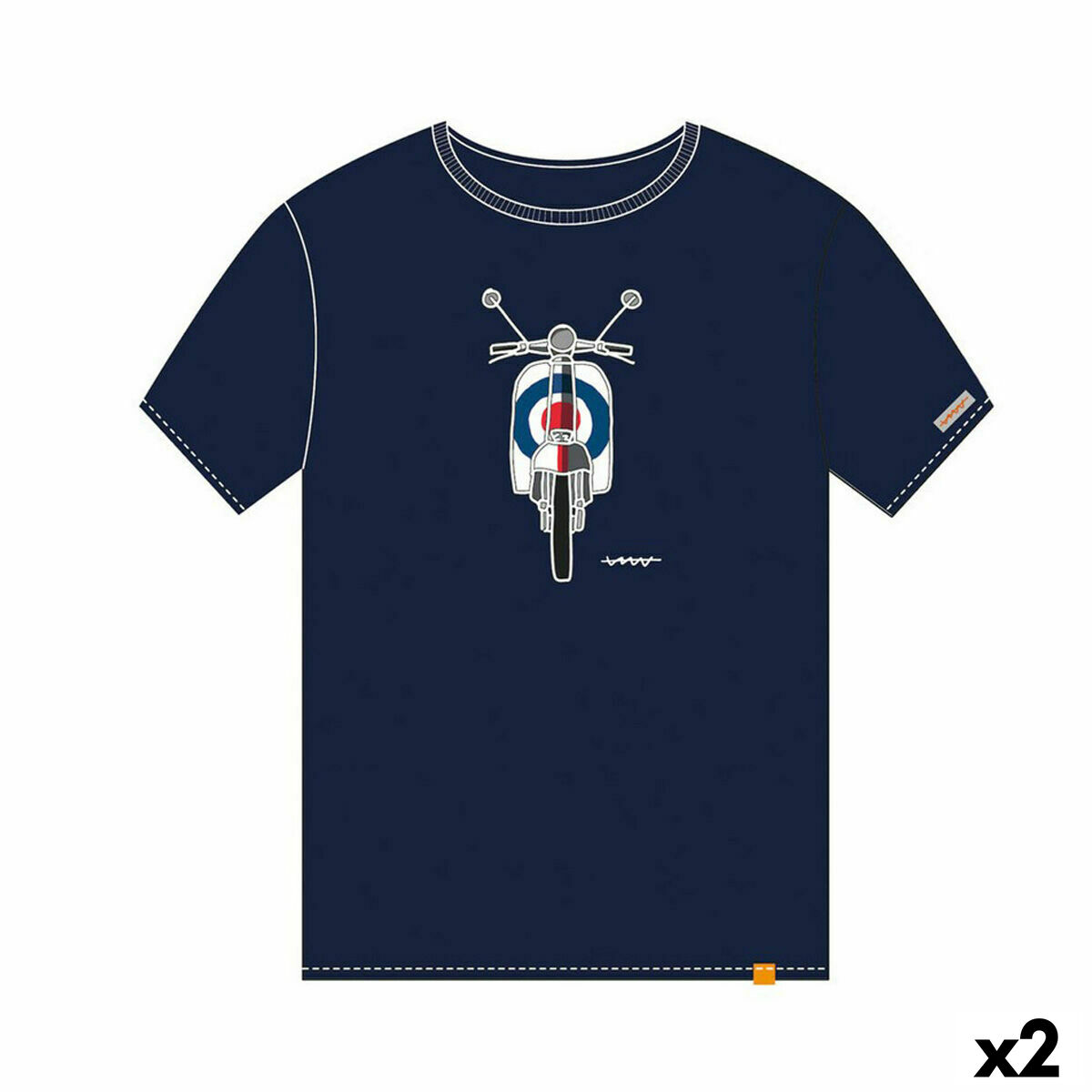 T-shirt med kortärm Cállate la Boca Marinblå Motorcykel XL (2 antal)