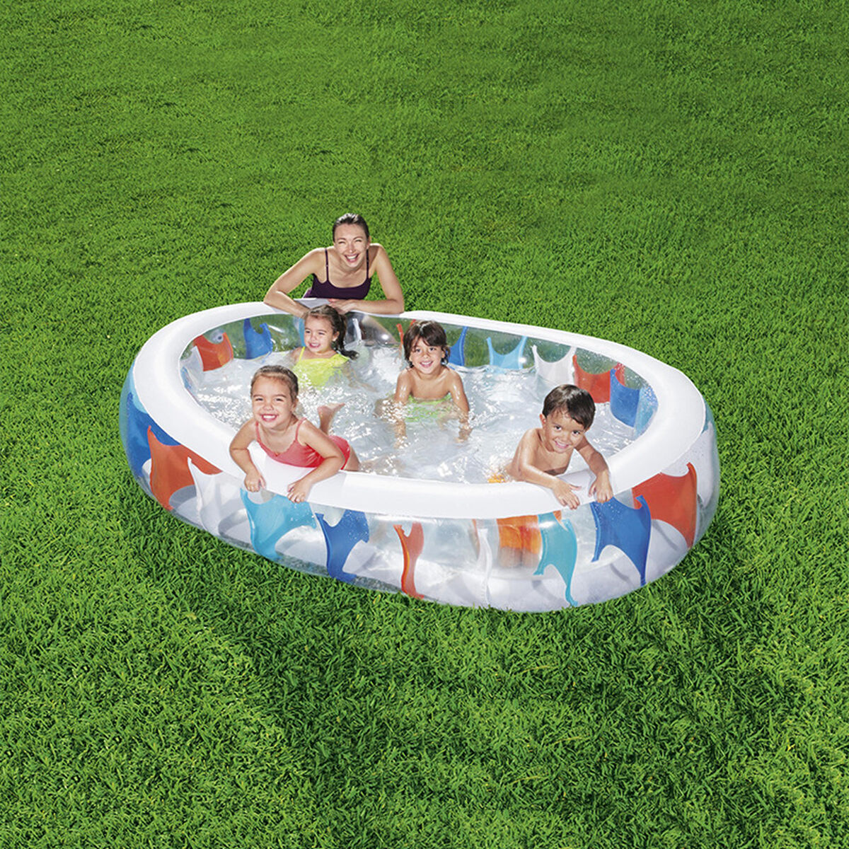 Bestway Uppblåsbar Oval Pool 229x152x51 cm +6 År Trädgård 54066 - 8