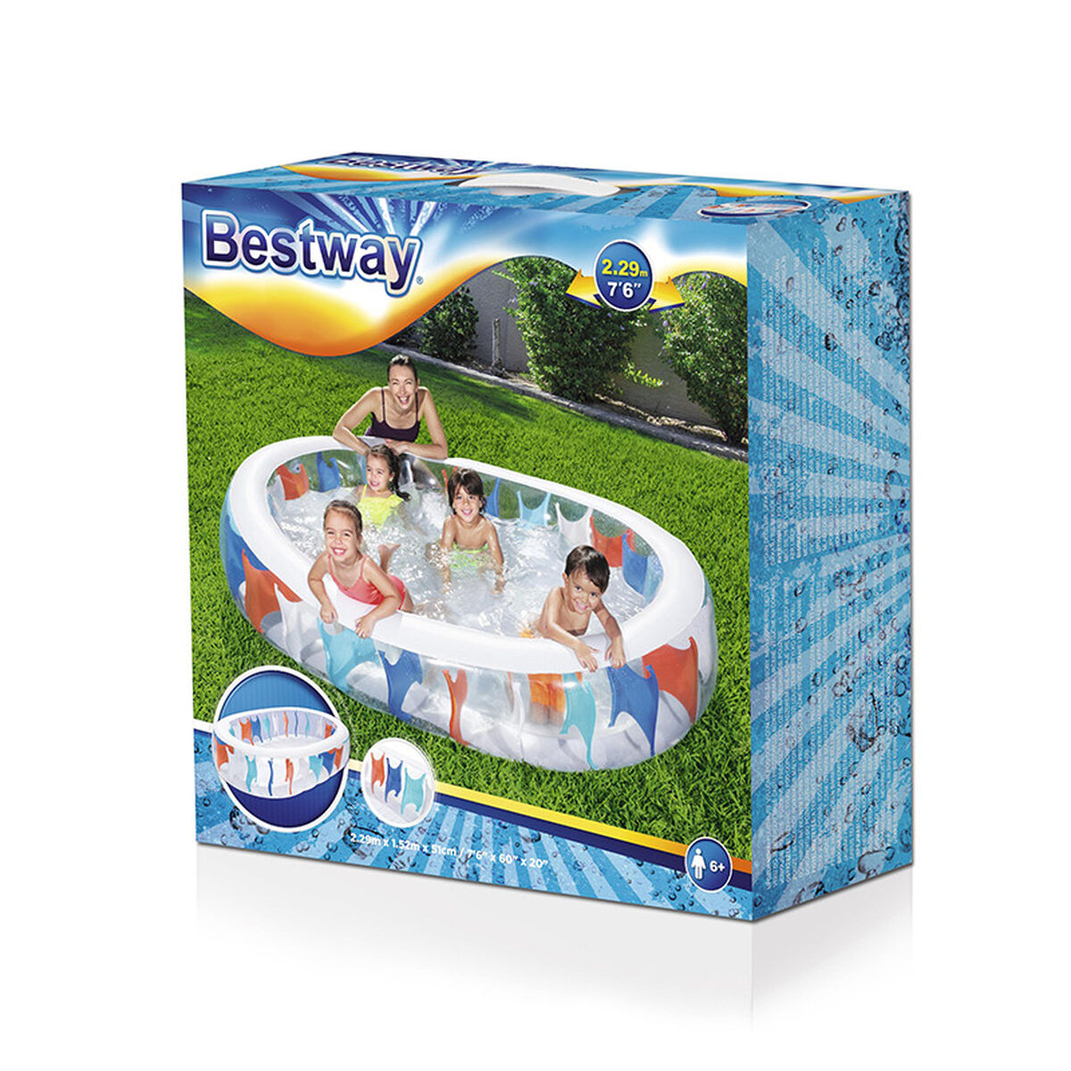 Bestway Uppblåsbar Oval Pool 229x152x51 cm +6 År Trädgård 54066 - 10