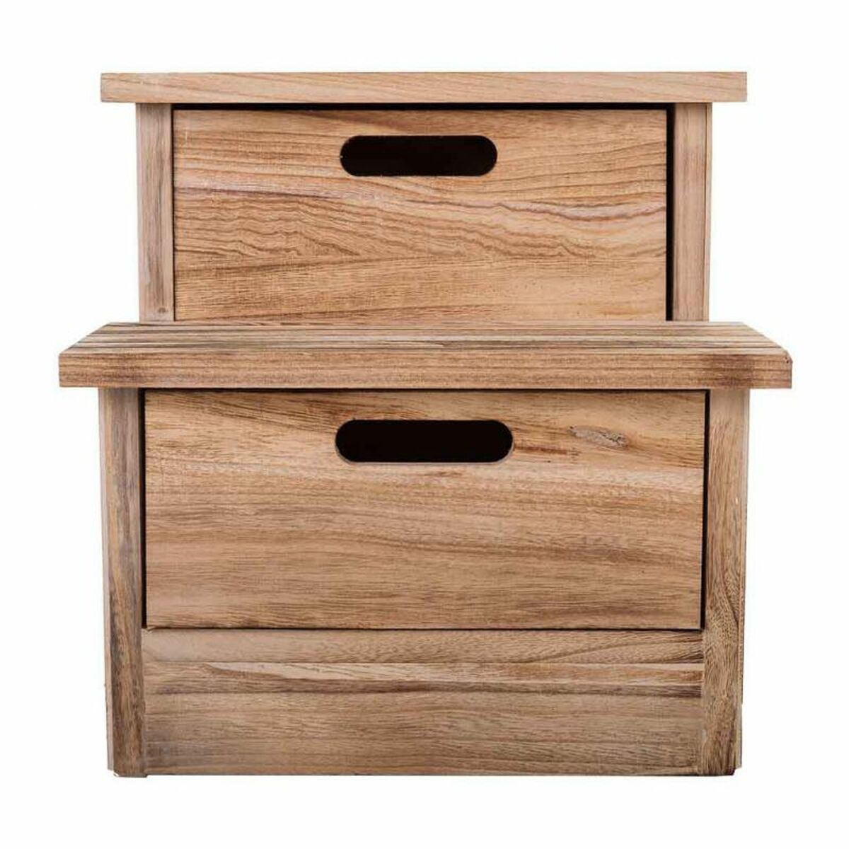 Sittpall Alexandra House Living Paulowniaträ 34 x 34 x 34 cm Trappa - 3