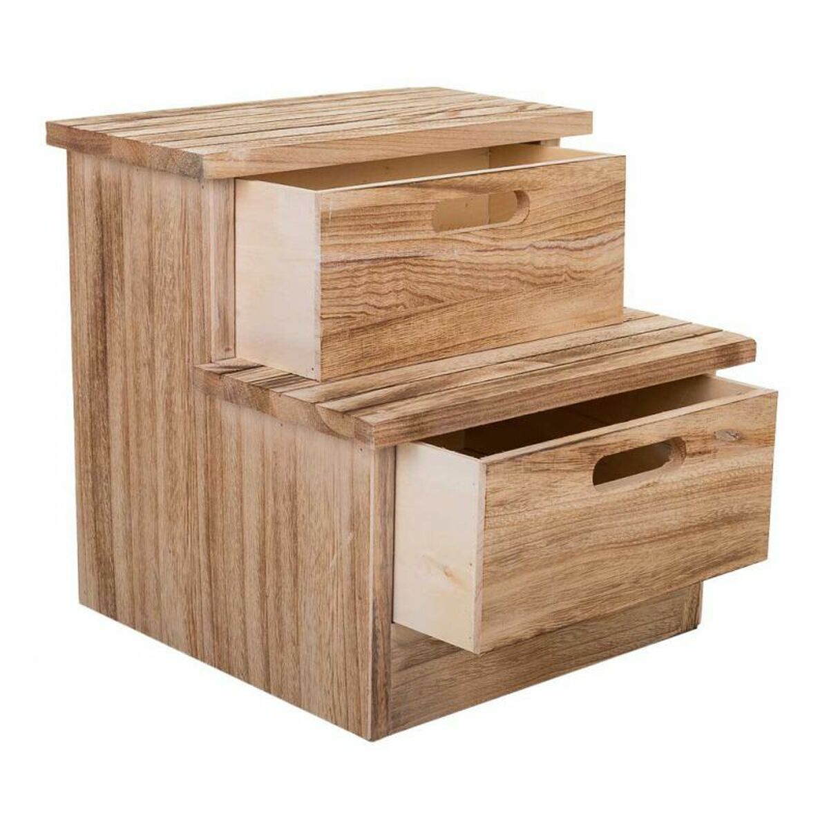 Sittpall Alexandra House Living Paulowniaträ 34 x 34 x 34 cm Trappa - 4