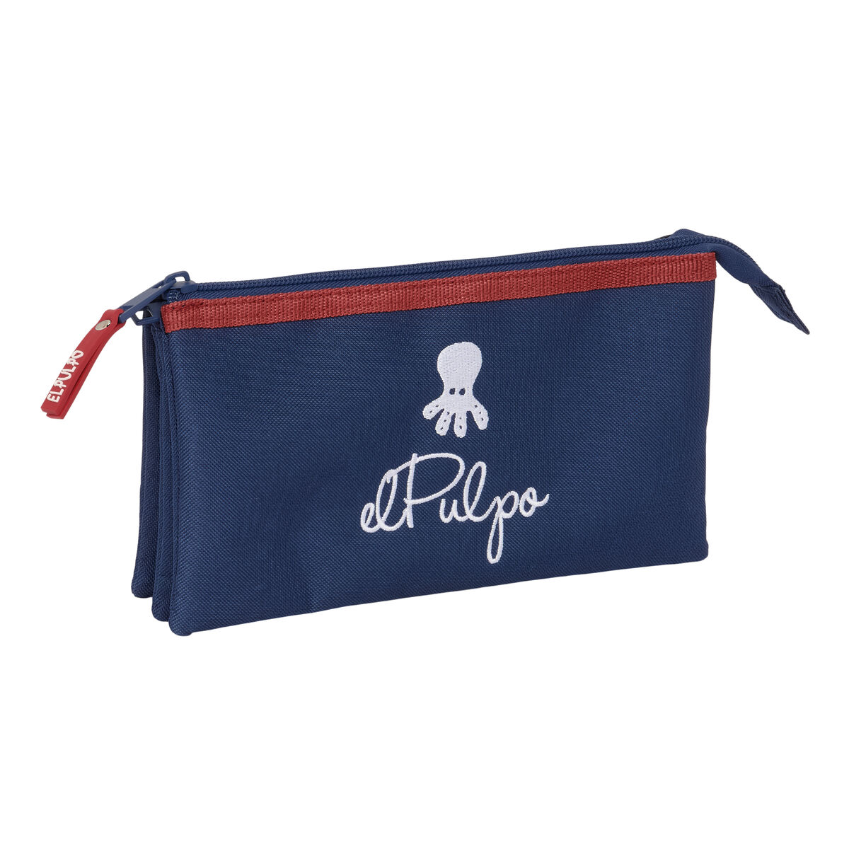 Tredubbel Carry-all El Pulpo Marinblå 22 x 12 x 3 cm