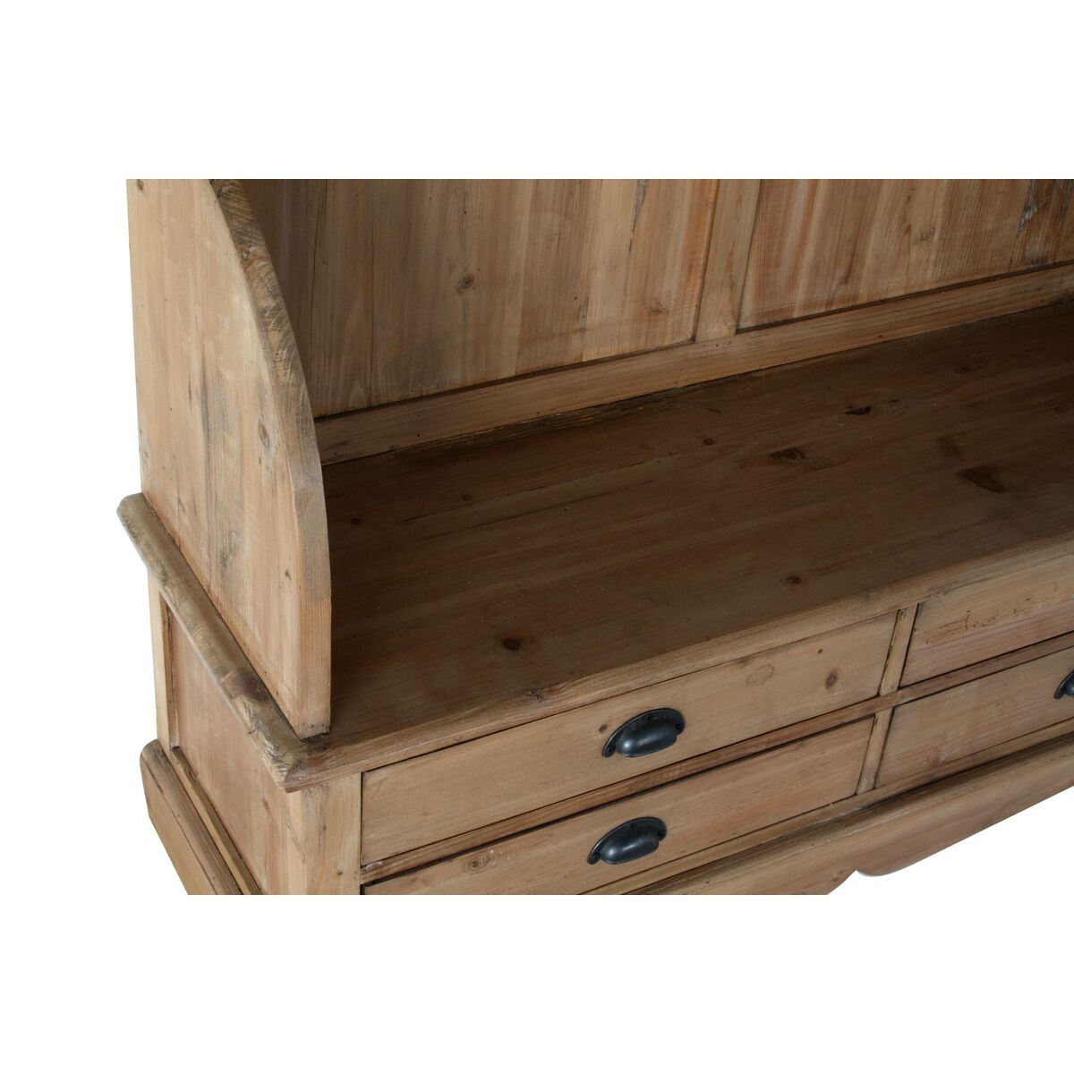 Klädhängare med hylla DKD Home Decor Brun Svart Furu Speglar Naturell Alpino 124 x 40 x 200 cm - 7