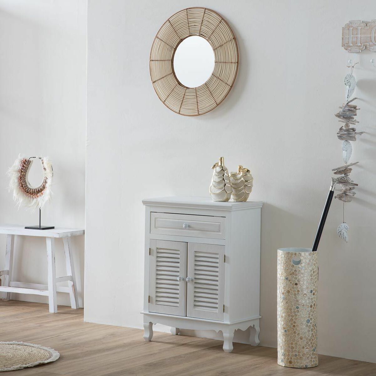 Sittpall Alexandra House Living Vit Furu 25 x 50 x 70 cm - 3
