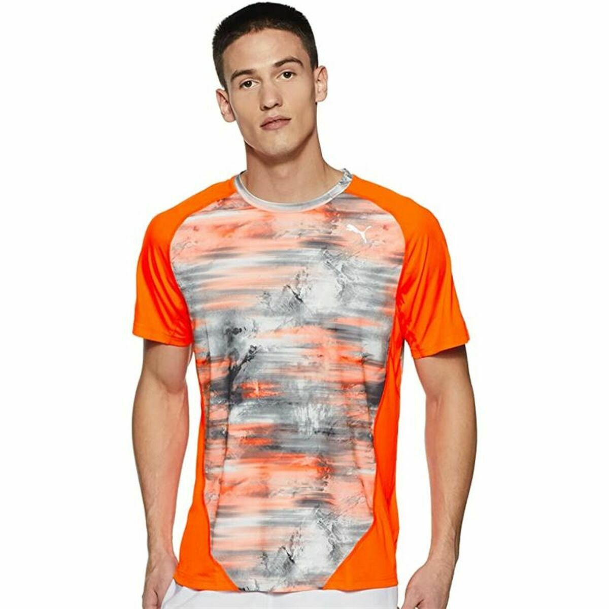 T-shirt med kortärm Herr Graphic Tee Shocking Puma  Graphic Tee Shocking Orange - 5