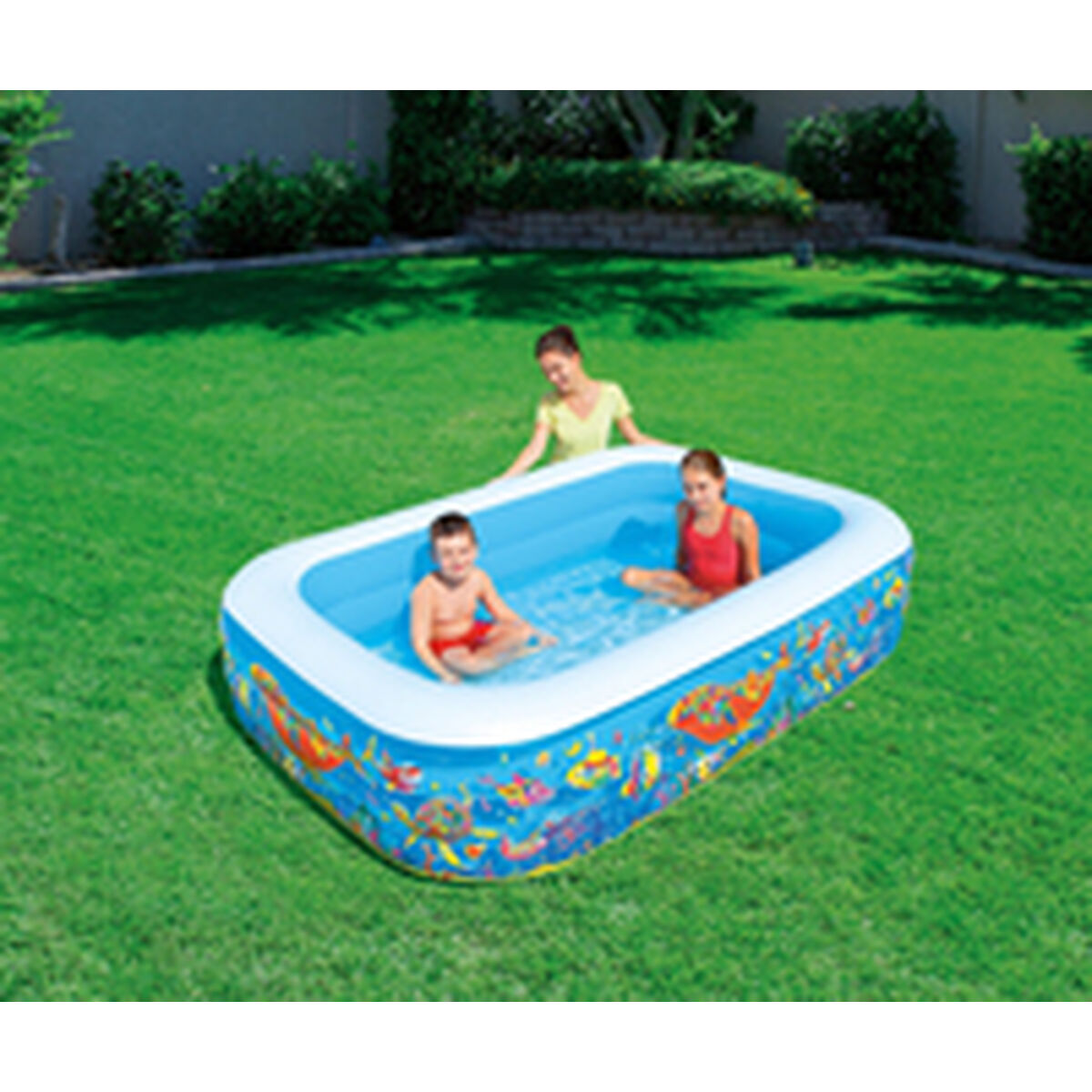 Bestway Uppblåsbar Pool 3 Kamrar Floral 229x152x56 cm +6 År Trädgård 54120 - 7