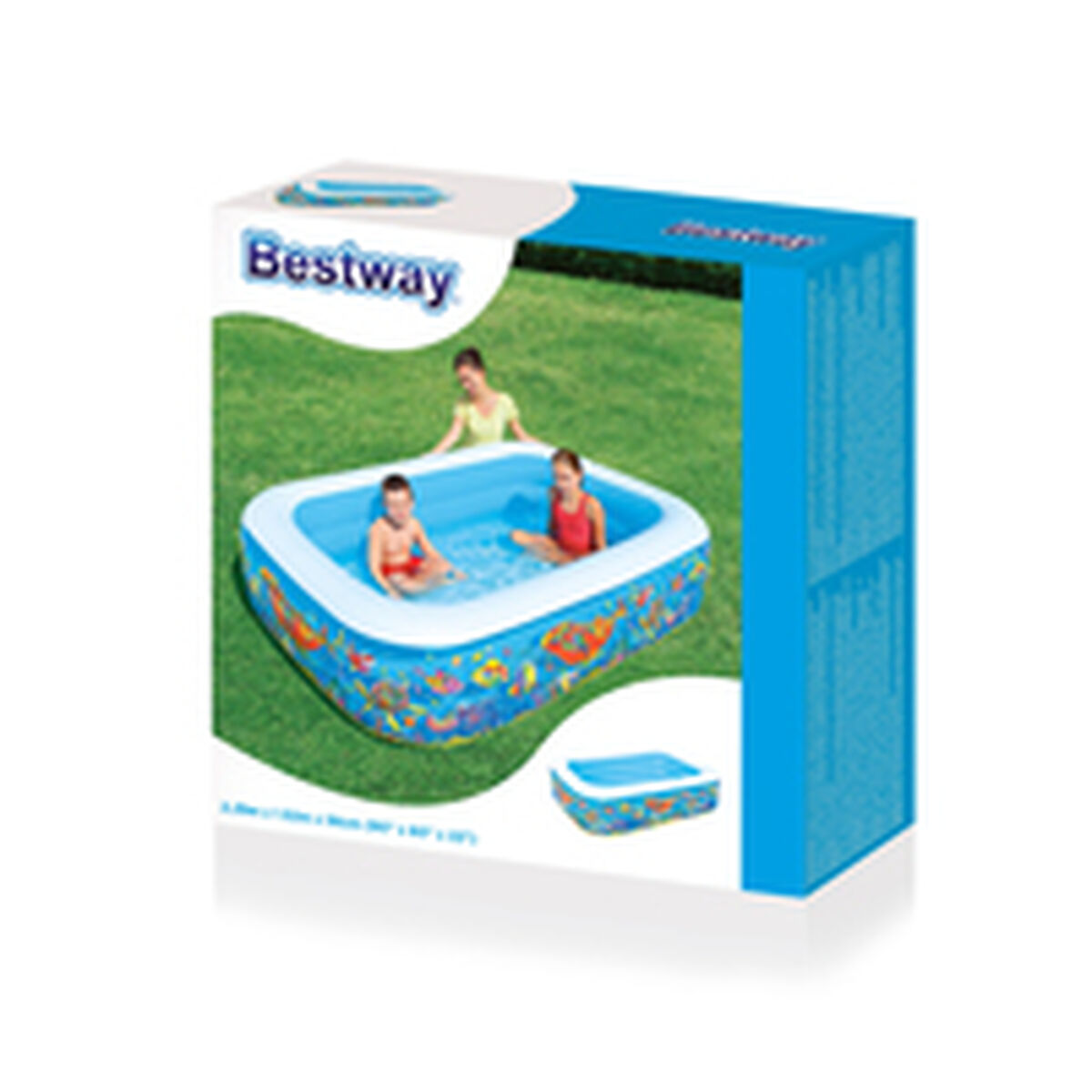 Bestway Uppblåsbar Pool 3 Kamrar Floral 229x152x56 cm +6 År Trädgård 54120 - 3