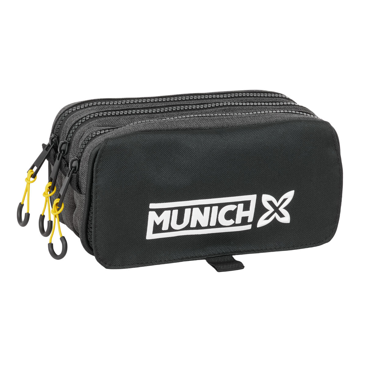 Tredubbel Carry-all Munich Topo Svart 21,5 x 10 x 8 cm