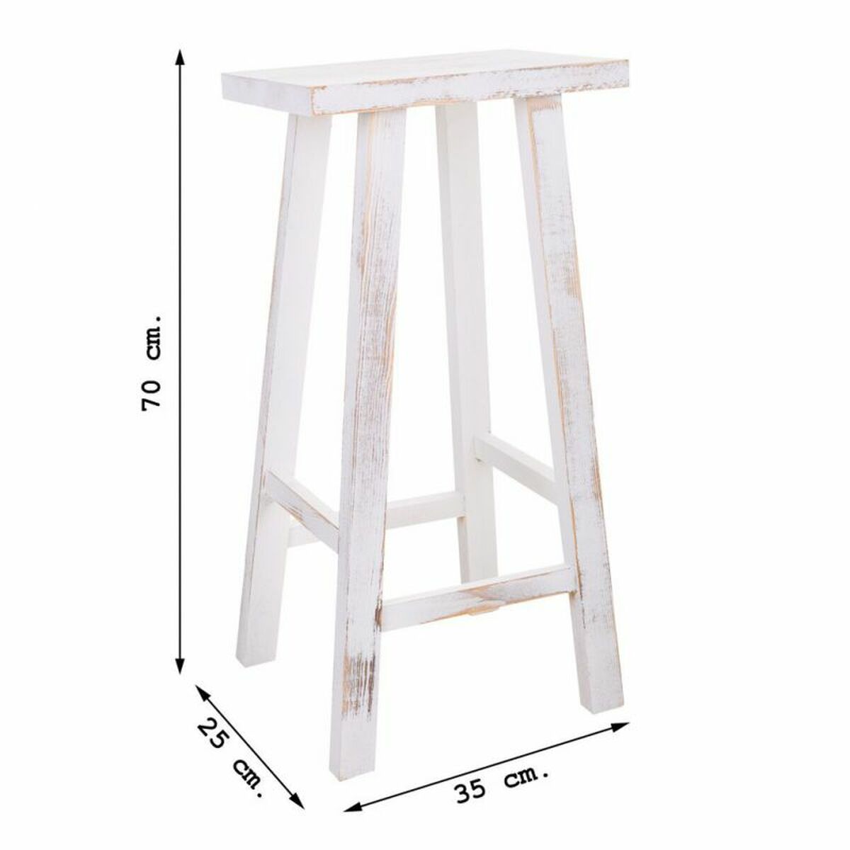 Sittpall Alexandra House Living Vit Furu 25 x 70 x 35 cm - 8
