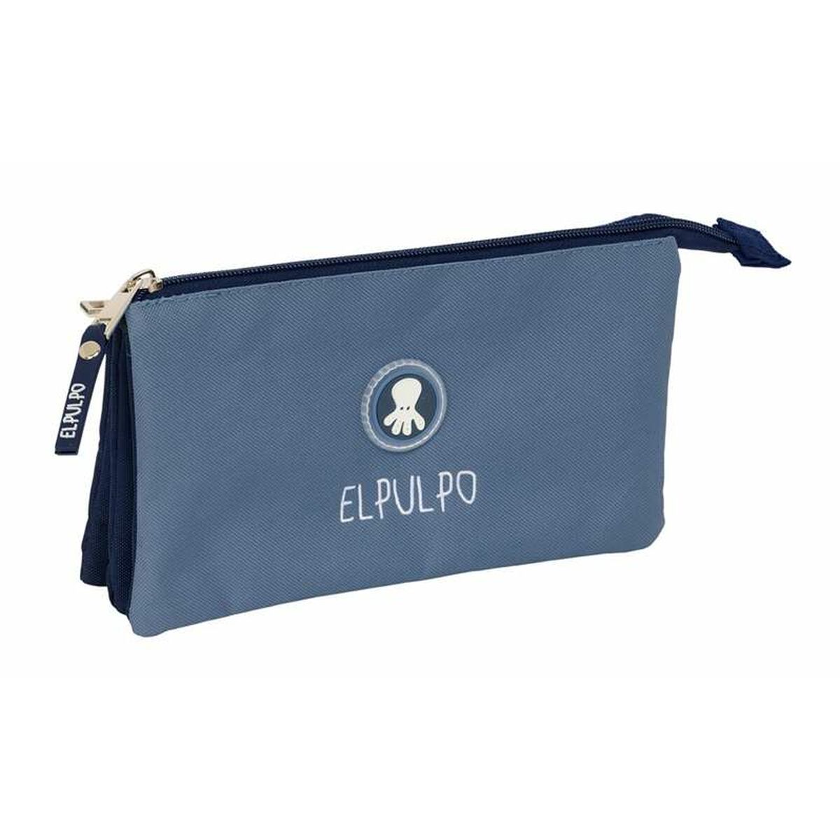 Tredubbel Carry-all El Pulpo   Blå Marinblå 22 x 12 x 3 cm