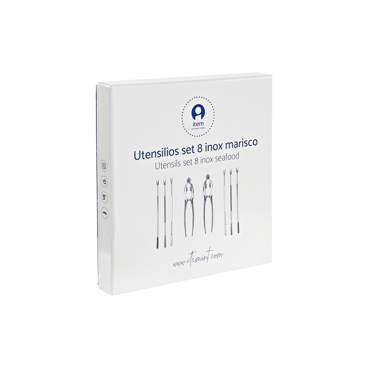Seafood Set DKD Home Decor Gyllene Rostfritt stål 8 Delar 3 x 3 x 15 cm - 9