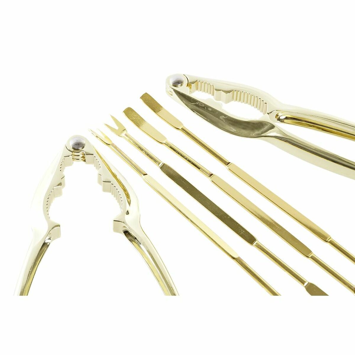 Seafood Set DKD Home Decor Gyllene Rostfritt stål 8 Delar 3 x 3 x 15 cm - 10