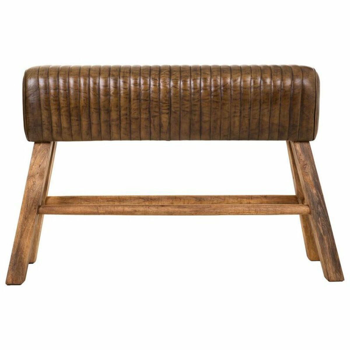 Sittpall Alexandra House Living Brun Naturell Läder Mangoträ 35 x 76 x 120 cm - 3