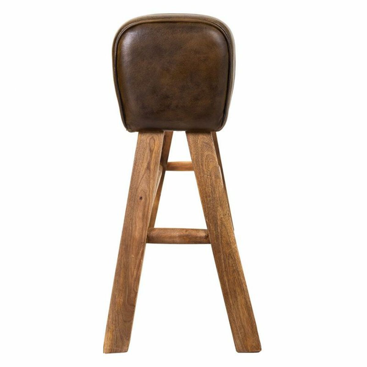 Sittpall Alexandra House Living Brun Naturell Läder Mangoträ 35 x 76 x 120 cm - 4