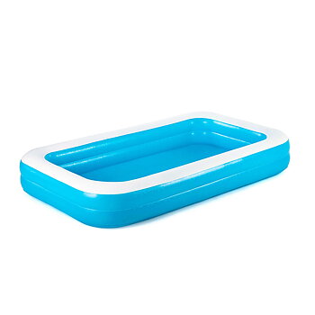 Bestway Uppblåsbar Pool 2 Kammare Rektangulär 305x183x46 cm +3 år Trädgård 54150