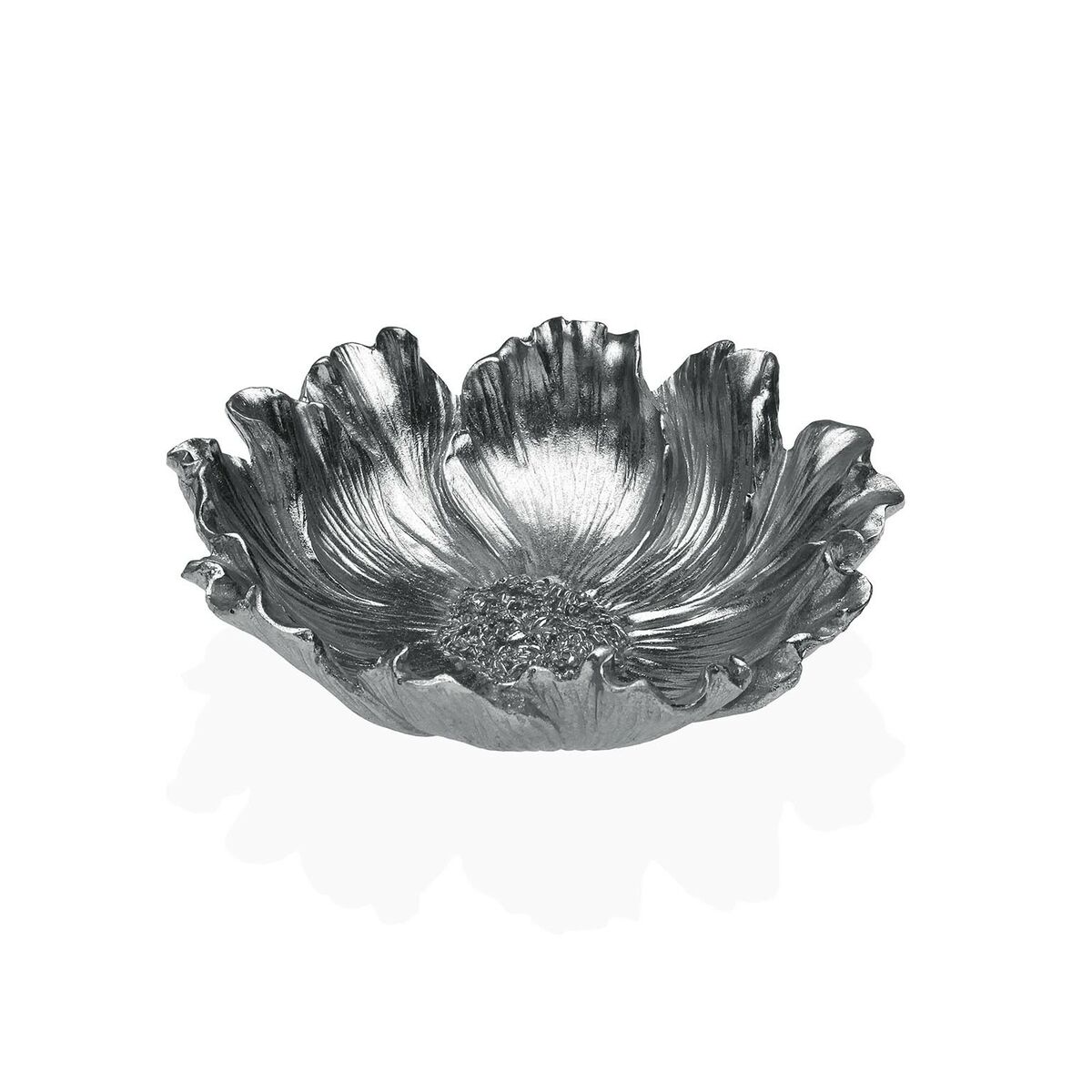 Bordsdekoration Versa Silvrig Blomster 17 x 5,2 x 17,5 cm