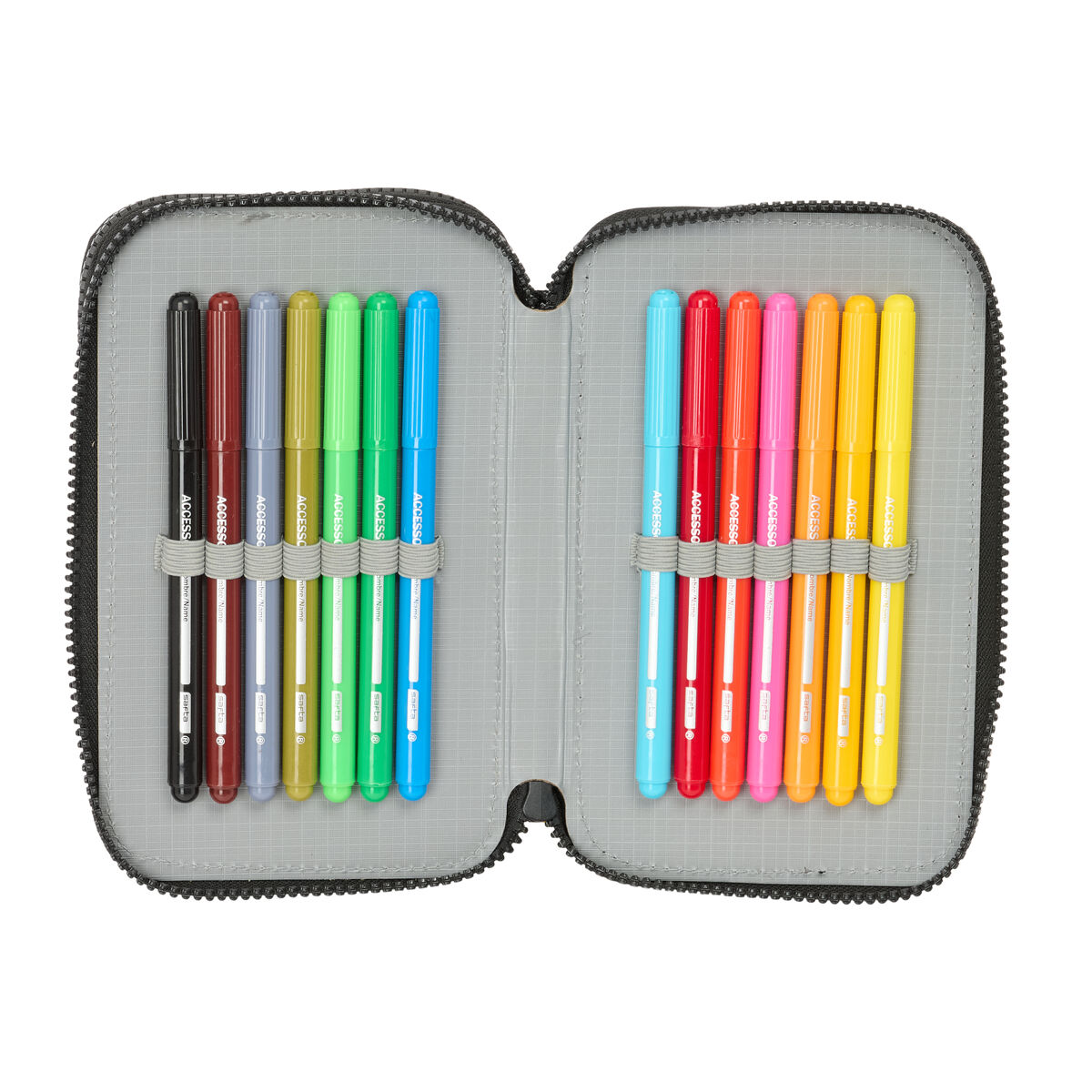 Pennfodral med tillbehör Munich Topo Svart 12.5 x 19.5 x 4 cm 29 Delar - 5