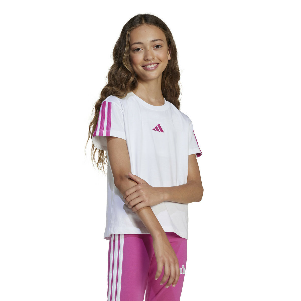 Barn T-shirt med kortärm Adidas JG 3S TEE 160 JN6494 Vit - 3