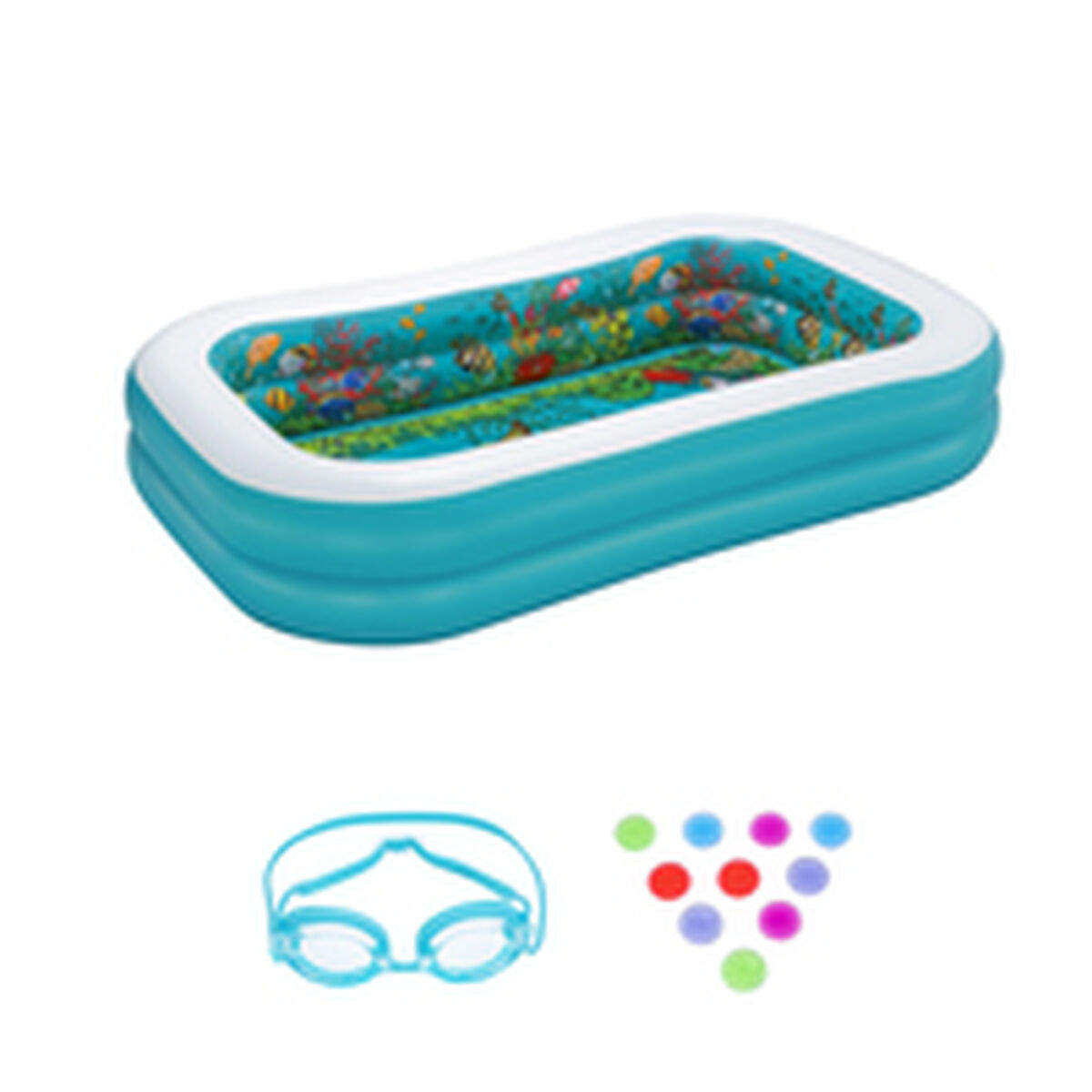 Bestway Uppblåsbar Pool 2 Kammare 3D Marinbotten med Tillbehör 262x175x51 cm +3 År Trädgård 54177 - 7