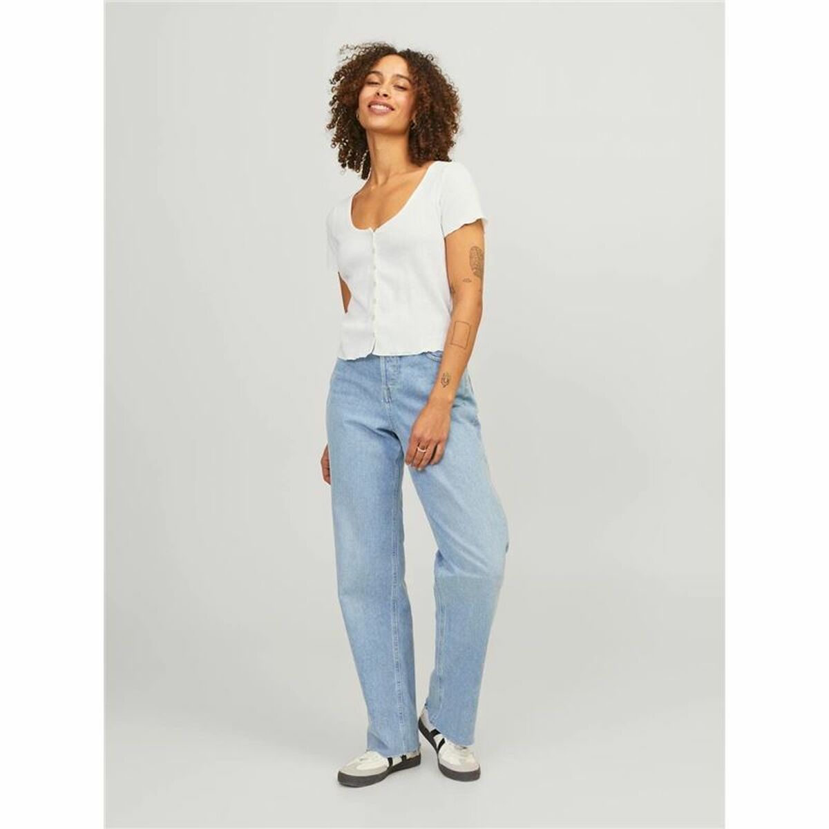T-shirt med kortärm Dam Jack & Jones Jxlucinda Str Ss  Vit - 3
