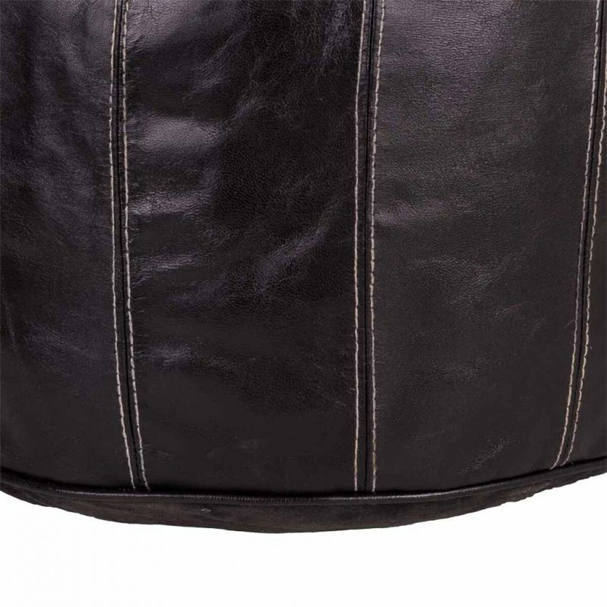 Puff Alexandra House Living Svart Läder 48 x 35 x 48 cm - 3