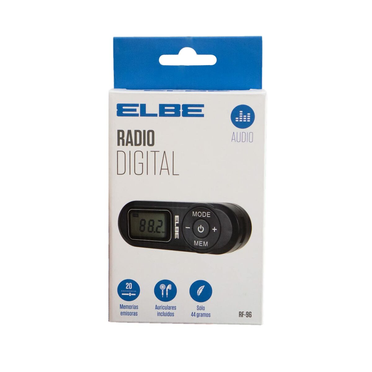 Bärbar Digitalradio ELBE RF96 Svart FM