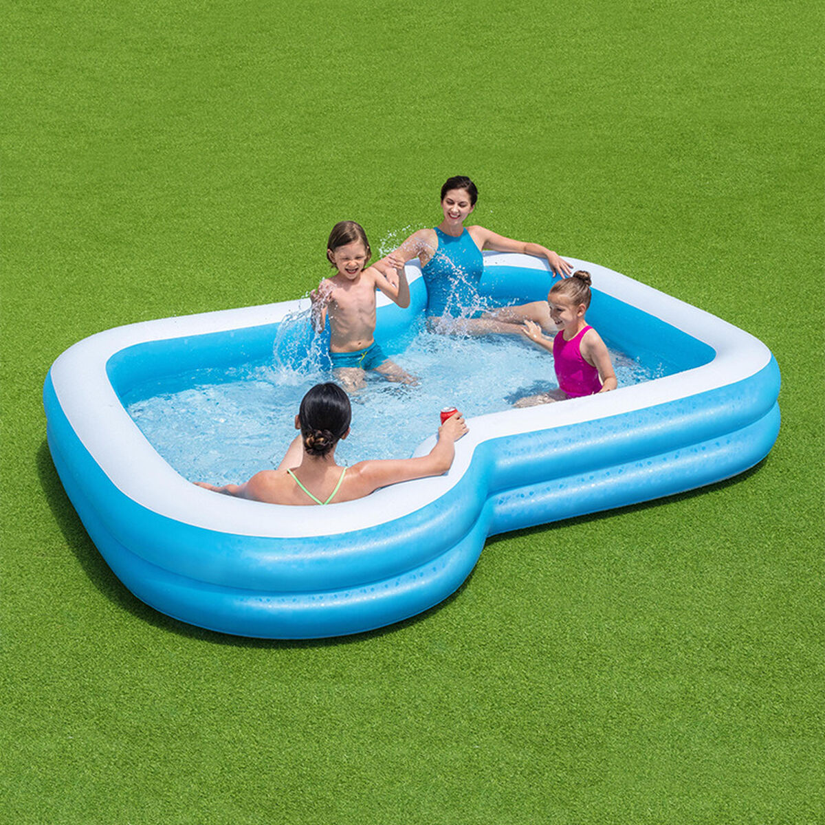 Bestway Uppblåsbar Pool 2 Kammare Family 305x274x46 cm +3 år Trädgård 54321 - 10