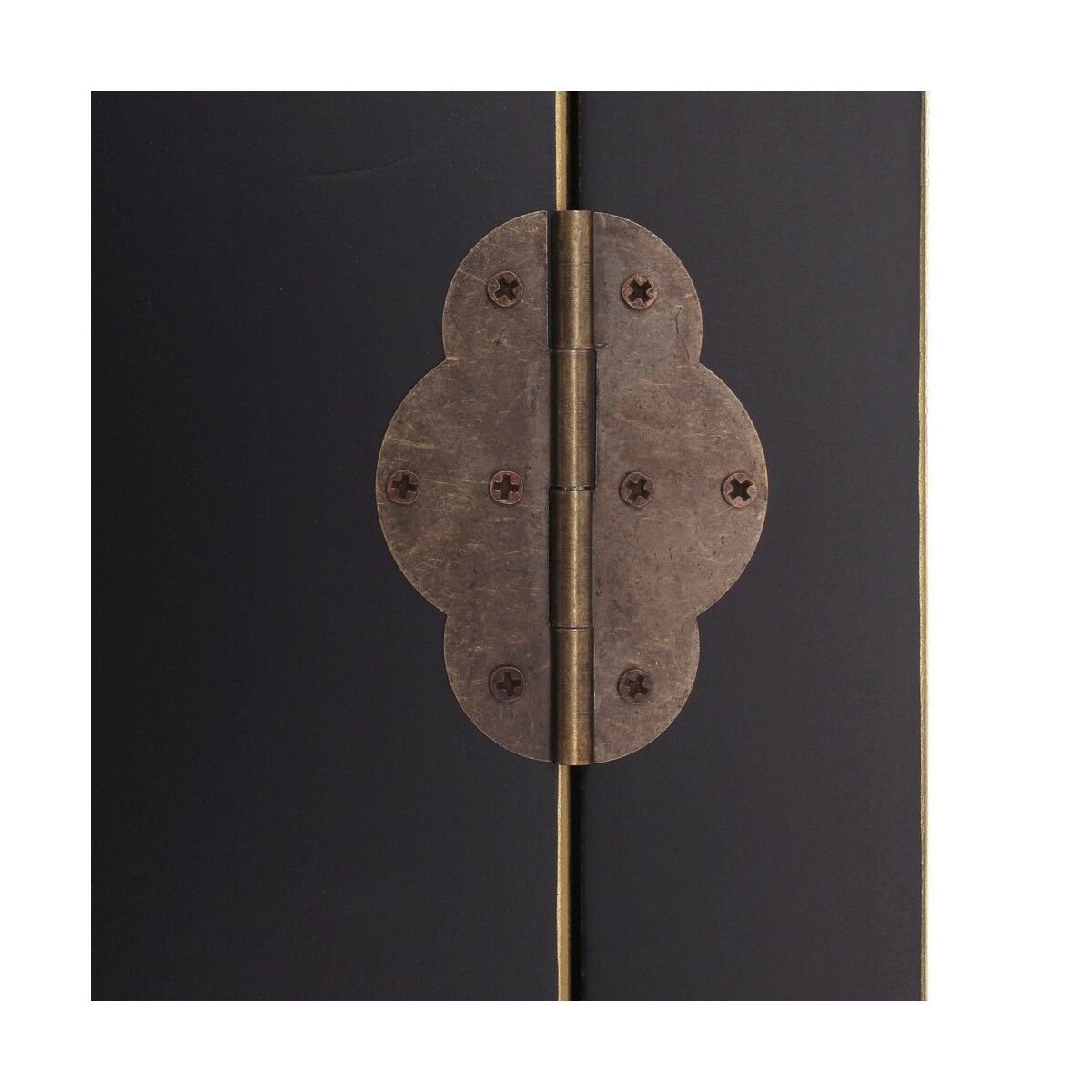 Skänk ORIENTE Svart Gyllene Trä Järn Trä MDF 63 x 33 x 131 cm