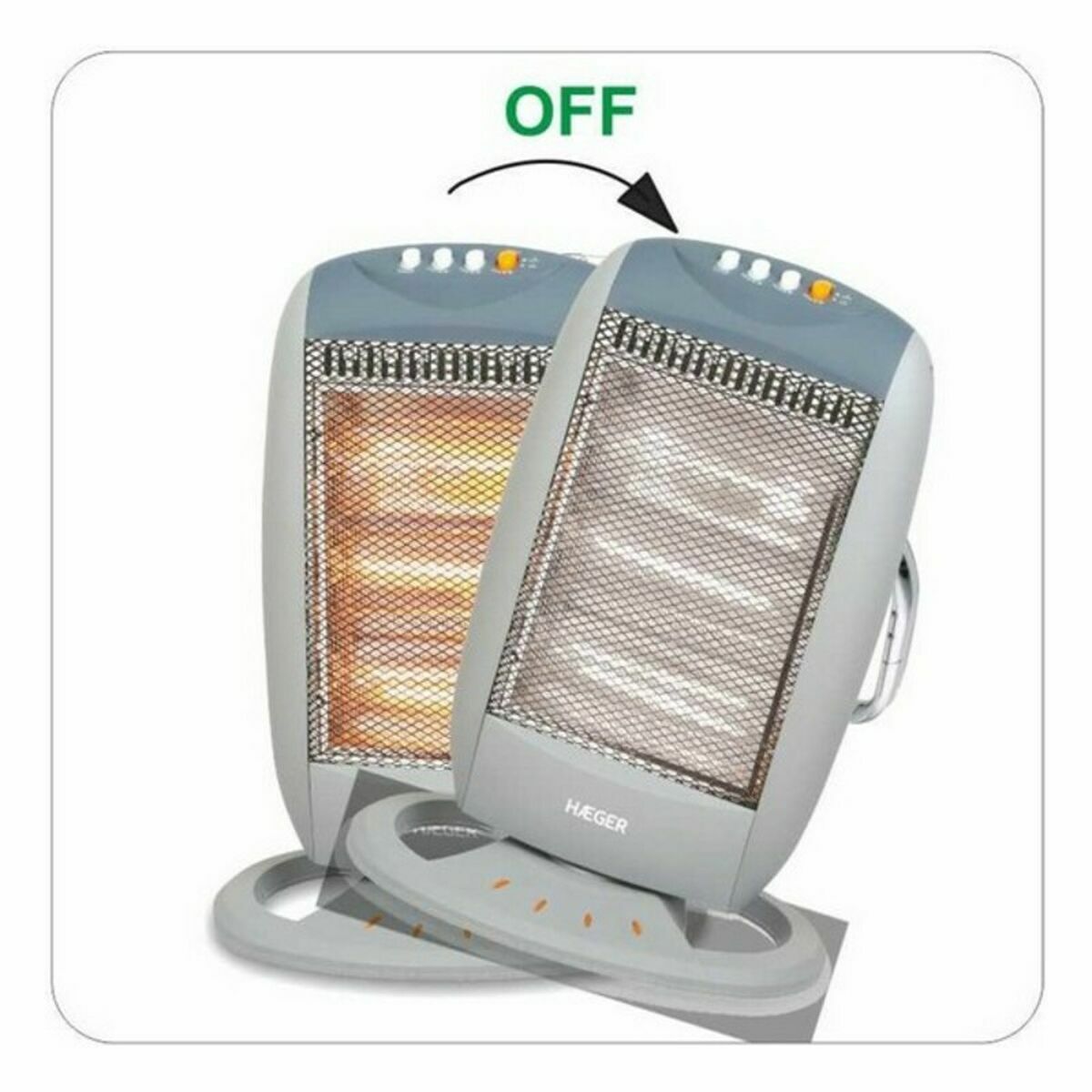 Halogenvärmare Haeger HH-120.002A 1200 W Vit - 7