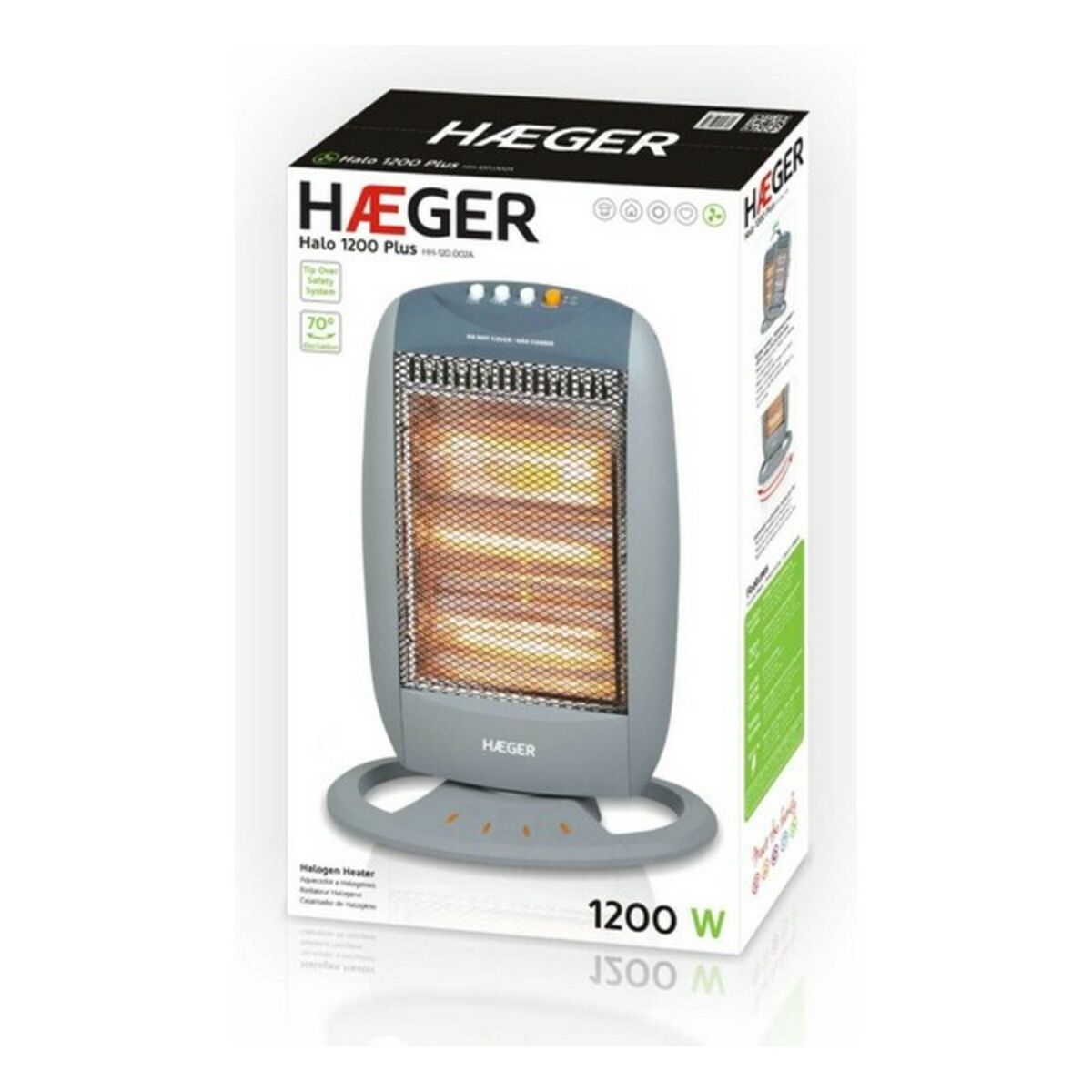 Halogenvärmare Haeger HH-120.002A 1200 W Vit - 4