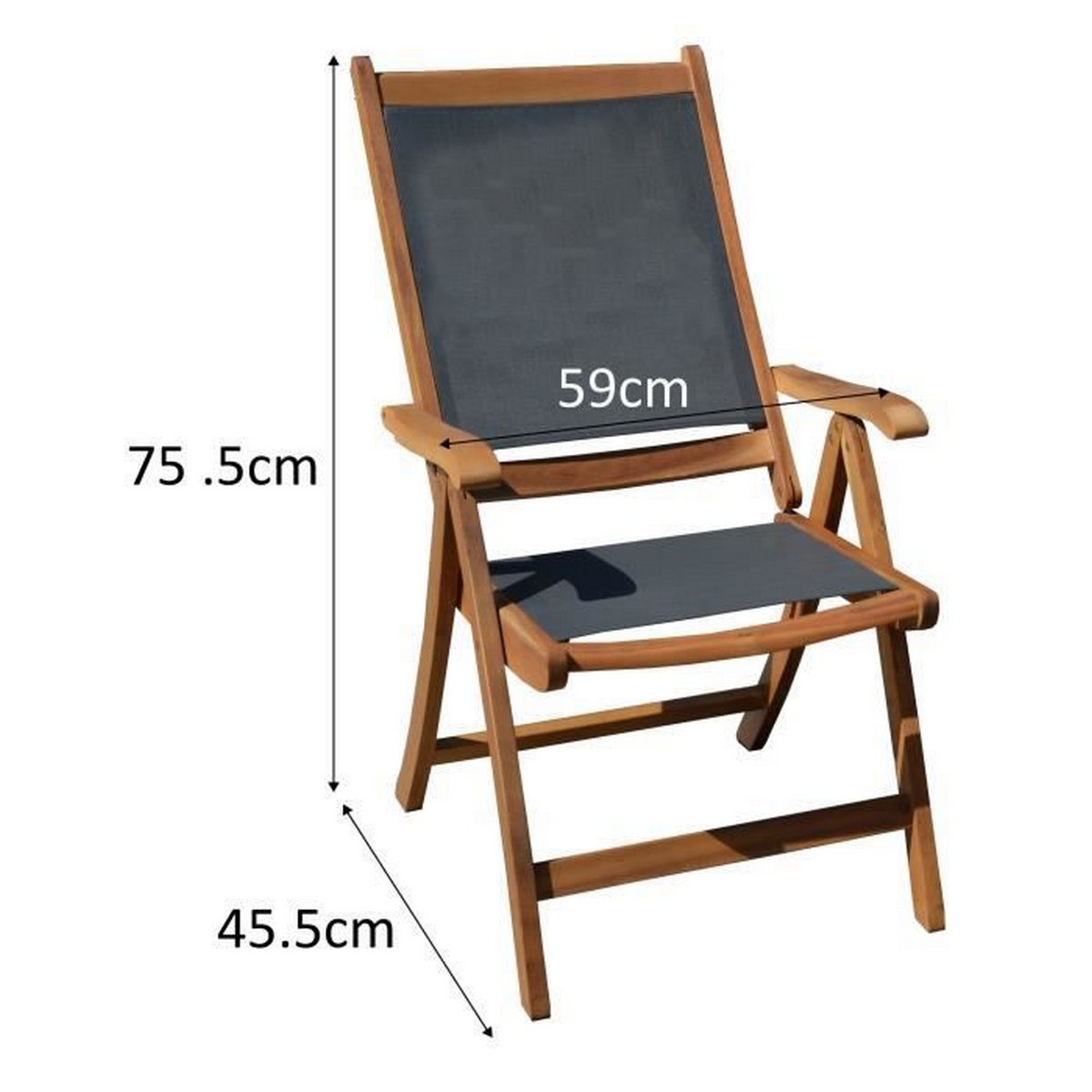 Trädgårdssoffa Akaciaträ Textil Grå (2 antal) (59 x 45,5 x 75,5 cm) - 2
