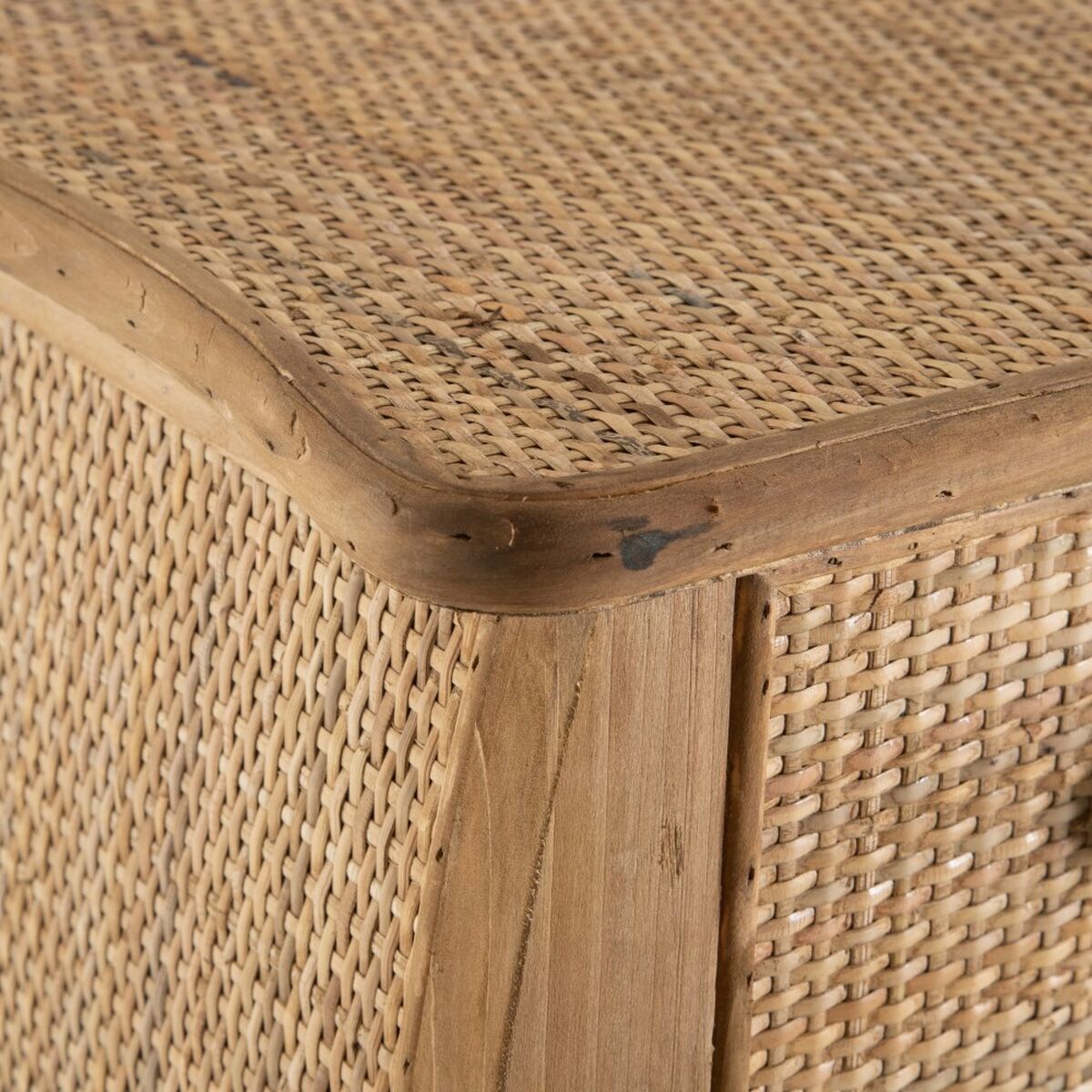 Skänk RATÁN Naturell Rattan Granträ Trä MDF 91 x 36 x 80 cm - 8