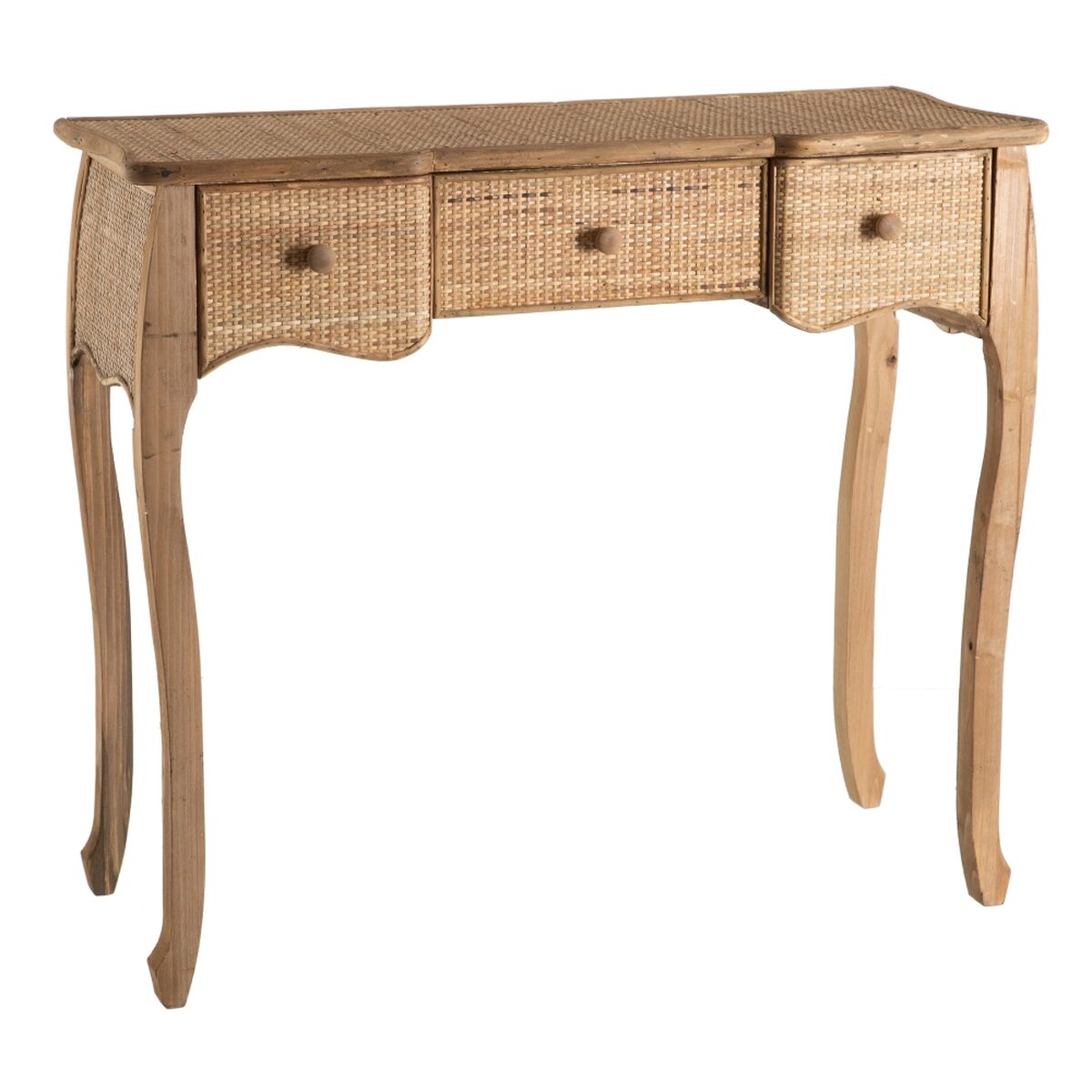 Skänk RATÁN Naturell Rattan Granträ Trä MDF 91 x 36 x 80 cm
