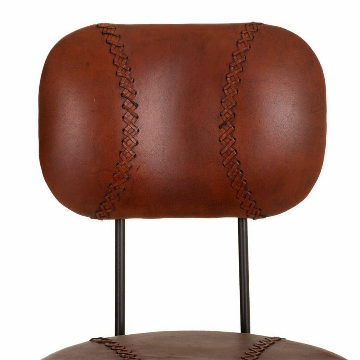 Sittpall Alexandra House Living Brun Svart Läder Järn 41 x 117 x 41 cm Pedaler - 4