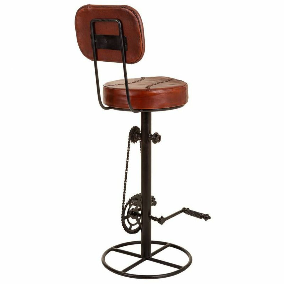 Sittpall Alexandra House Living Brun Svart Läder Järn 41 x 117 x 41 cm Pedaler - 5