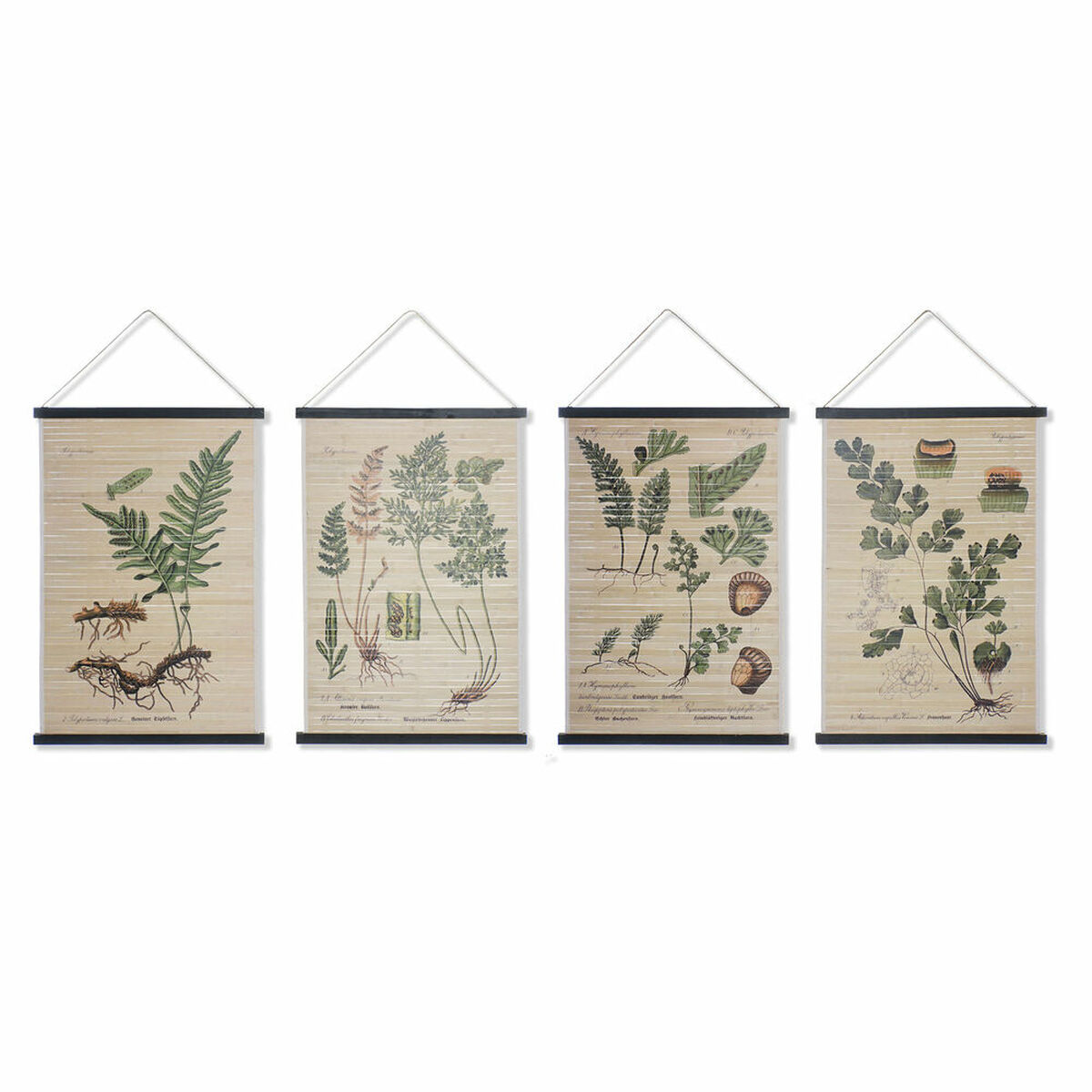 Kanvas DKD Home Decor Virágok 60 x 2 x 90 cm Cottage (4 Delar) - 4