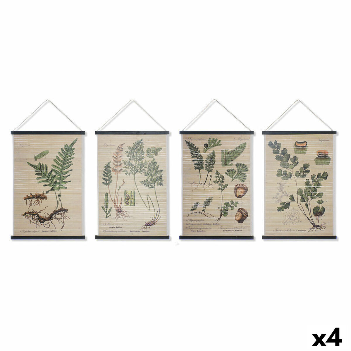 Kanvas DKD Home Decor Virágok 60 x 2 x 90 cm Cottage (4 Delar) - 10