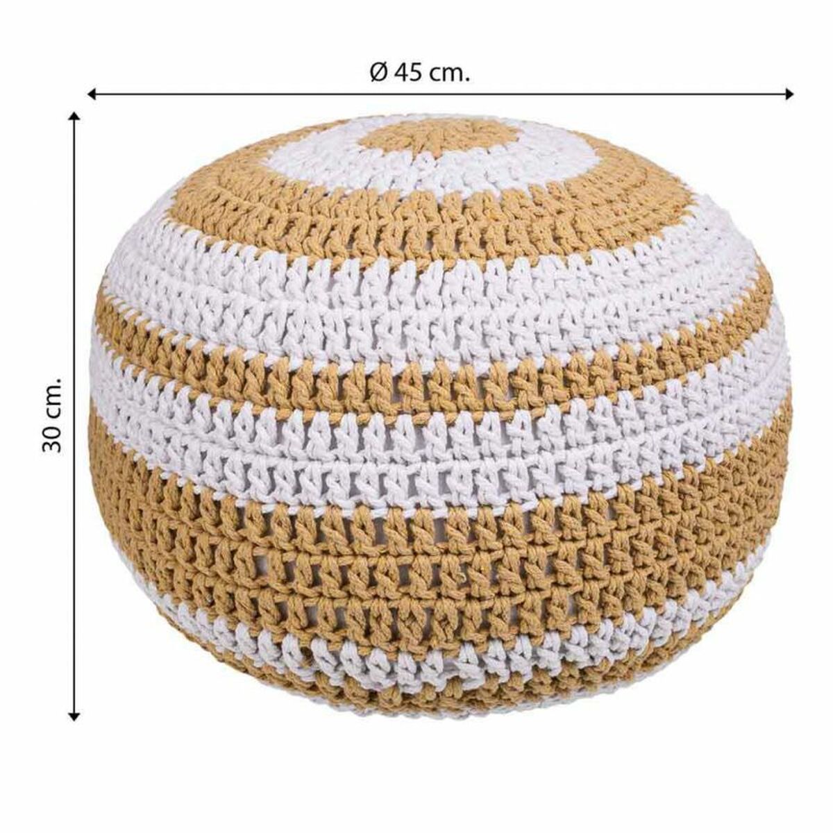Puff Alexandra House Living Vit Brun polystyren 45 x 30 x 45 cm - 5
