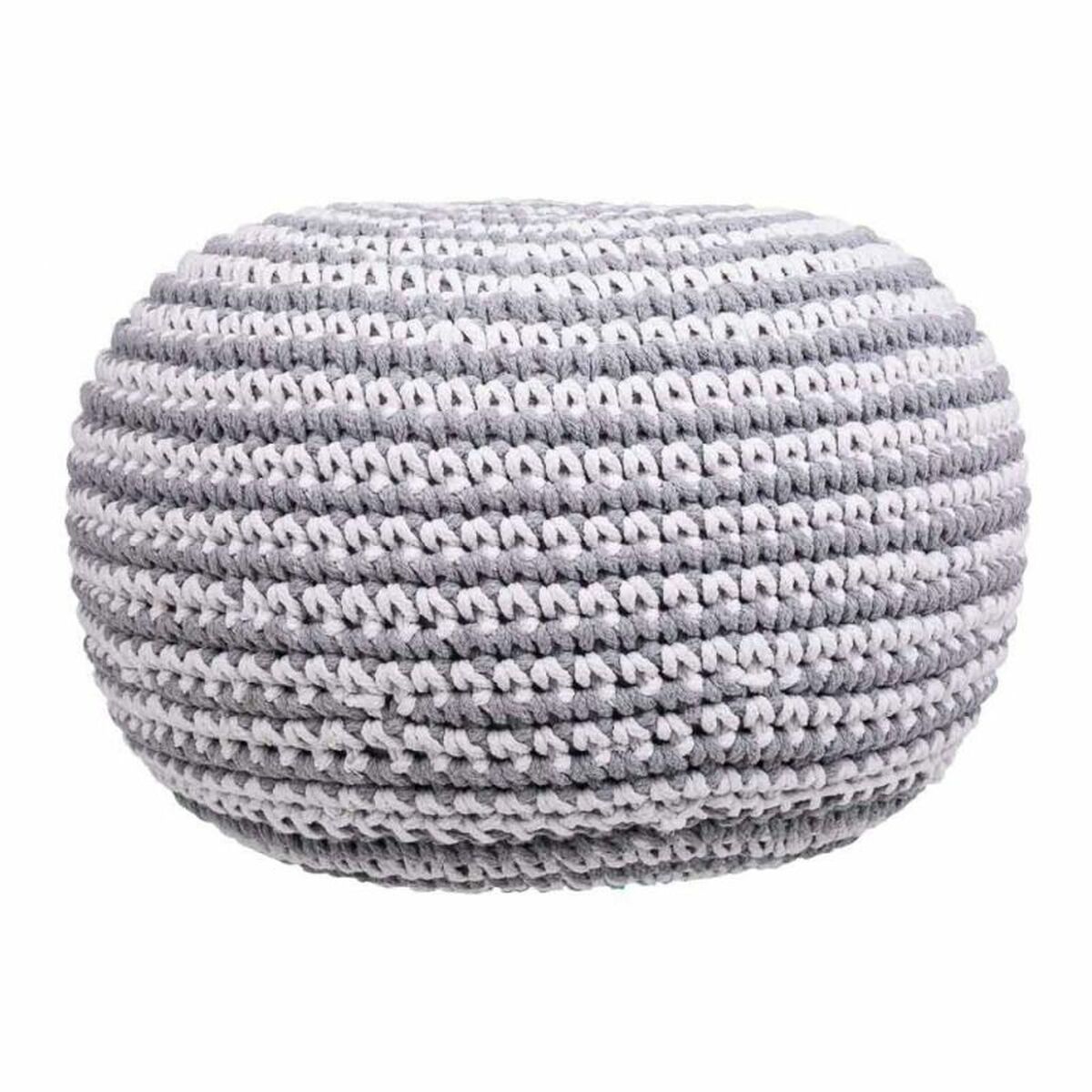 Puff Alexandra House Living Vit Grå polystyren 45 x 30 x 45 cm - 2
